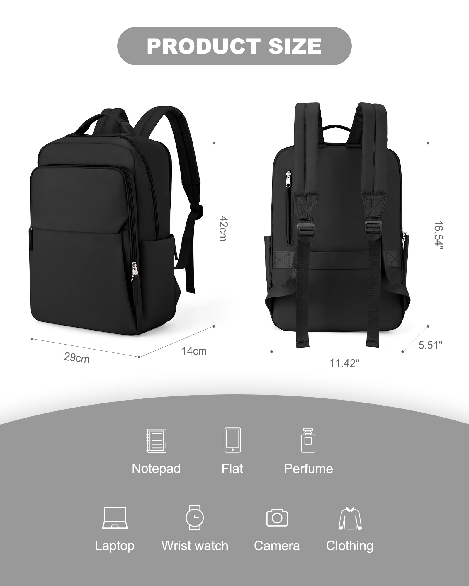 UPPACK 14 Inch Waterproof Anti-Theft Laptop Backpack for Women & Men - Stylish Computer Backpack for Work, School, University & Travel - Perfect for Business Professionals, Students & Commuters