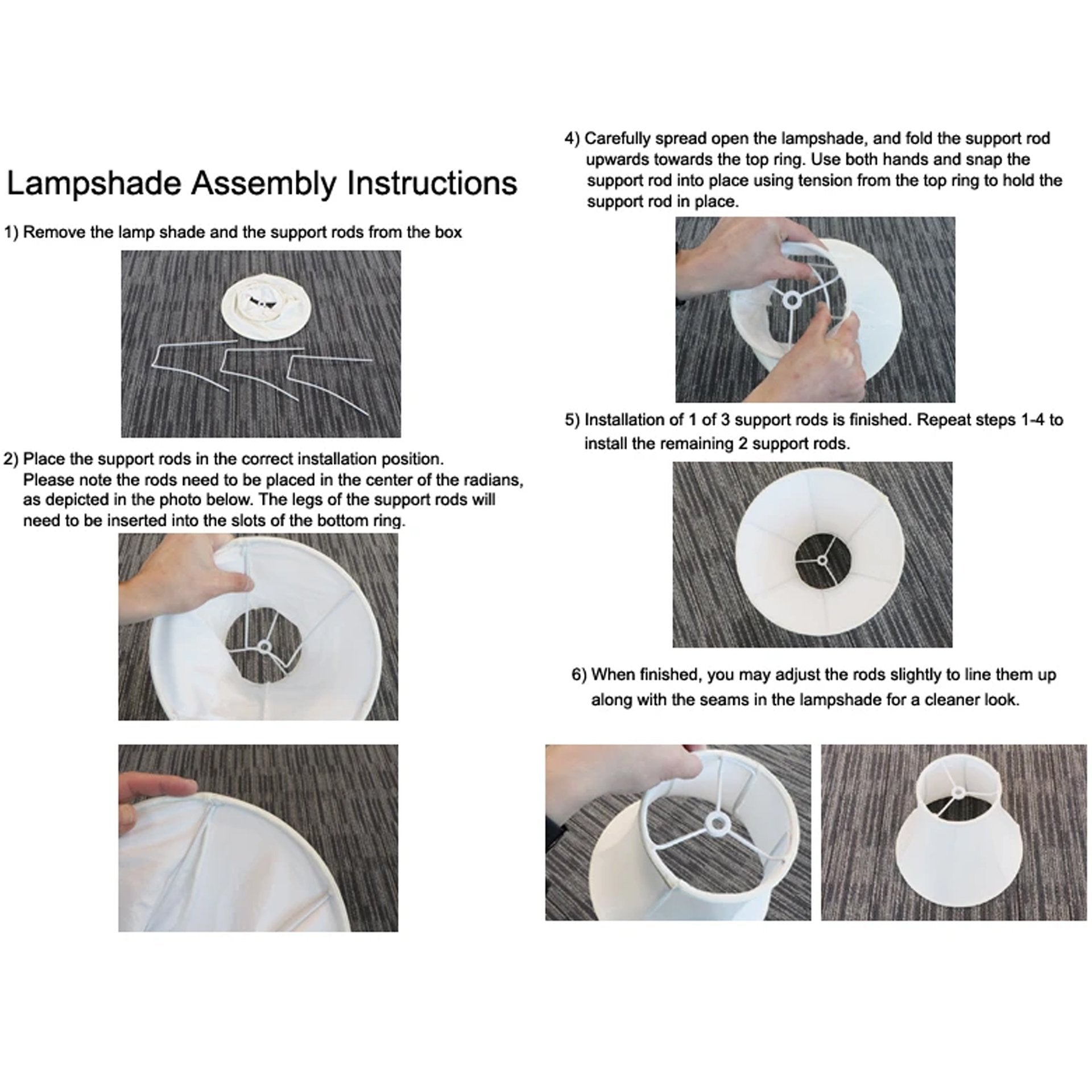 Premium Round Bell Lamp Shades Set of 2 - 5.9x11.8x9.1 Inches, Spider Fitting for Ceiling Lights - Perfect for Living Room, Bedroom & Dining Room Lighting Decor