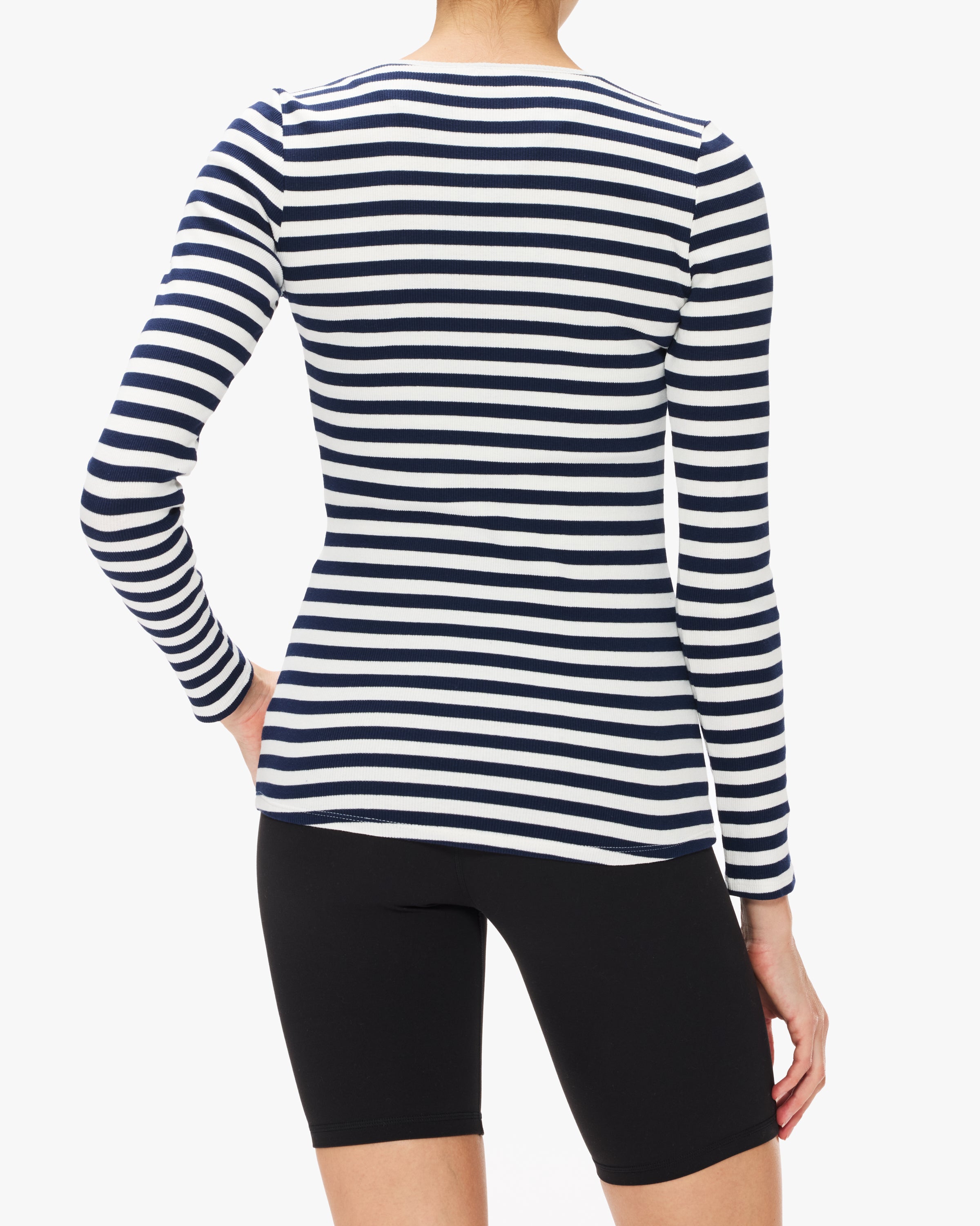 Chrissy Long Sleeve Ribbed T-Shirt for Women - Soft Stretch Comfort Fit Top - Perfect for Casual Wear, Layering & Everyday Outfits