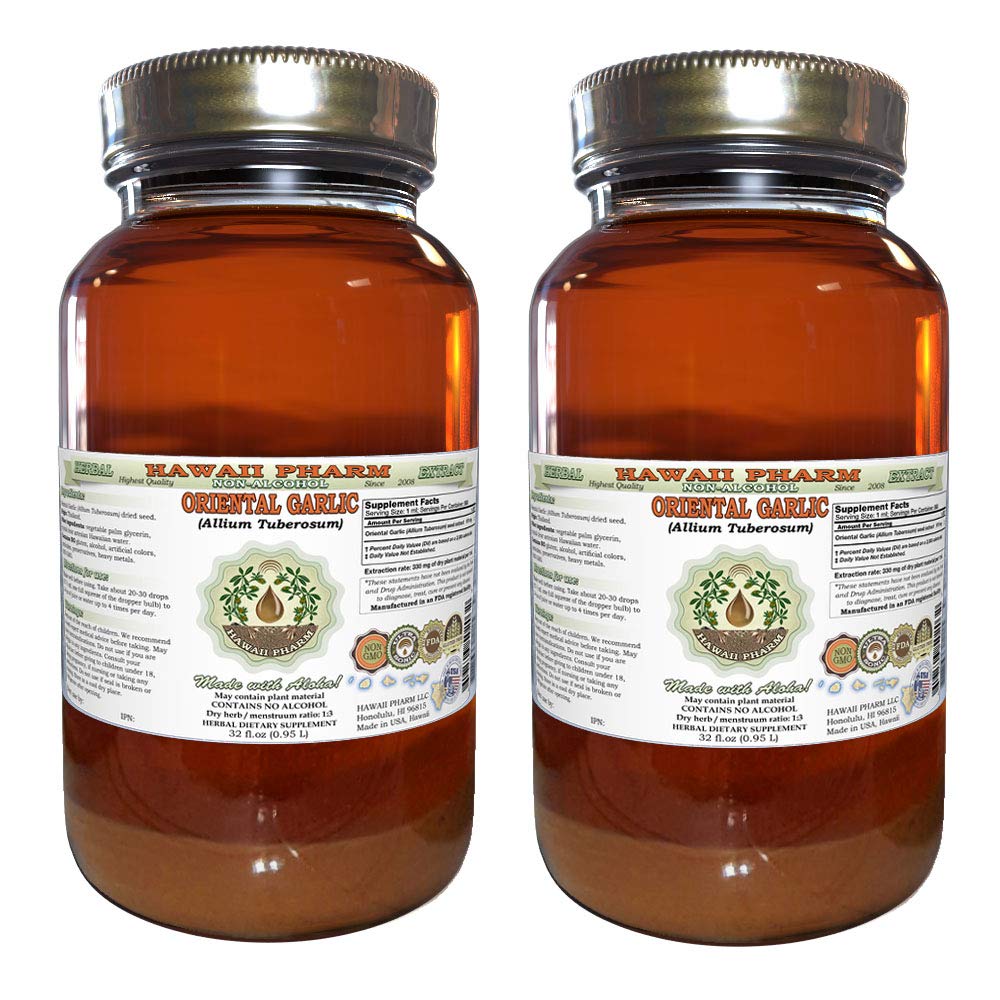 Oriental Garlic (Allium Tuberosum) Tincture - Dried Seed Liquid Extract & Glycerite Herbal Supplement (2x32 oz) | Immune Support, Digestive Aid & Natural Remedy for Home Use