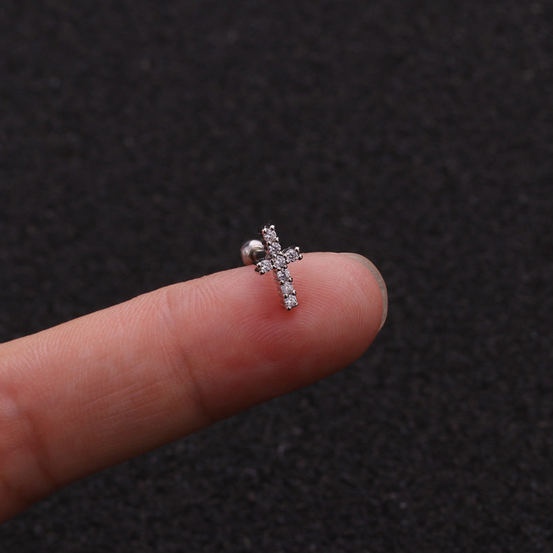 20G Silver Hypoallergenic Snowflake Cartilage Ear Stud | HSPJ1904 | Perfect for Helix, Tragus & Cartilage Piercings, Everyday Wear & Special Occasions