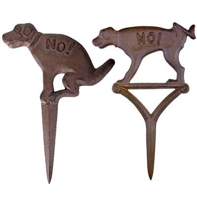 Esschert Design Cast Iron Dog Yard Signs - Rustic Brown Outdoor Decor for Garden, Lawn & Home - Perfect for Pet Lovers & Farmhouse Style