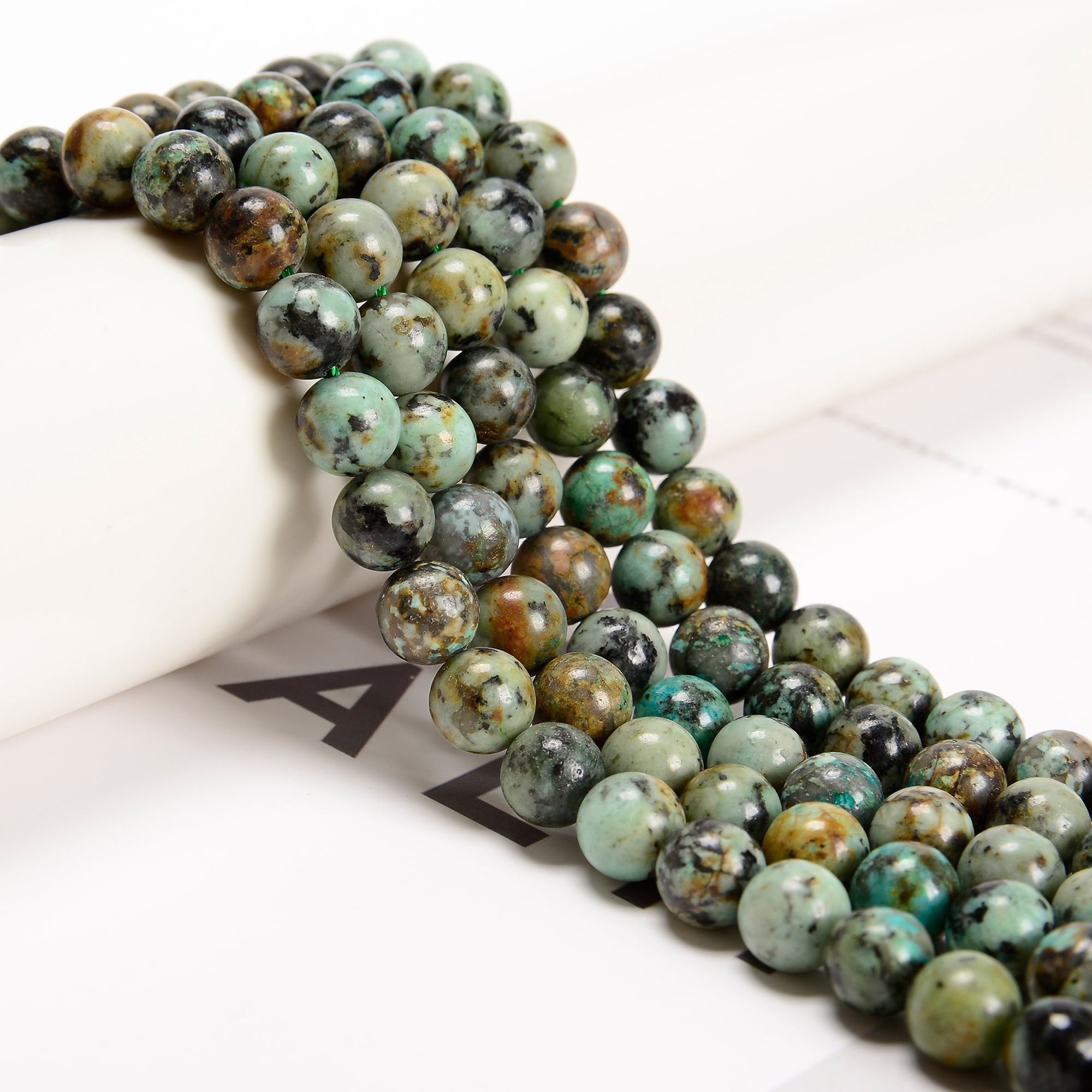 African Turquoise Smooth Round Beads 4mm-15.5mm Strands for Jewelry Making, DIY Crafts, Bracelets & Necklaces – Bulk Beads for Handmade Accessories