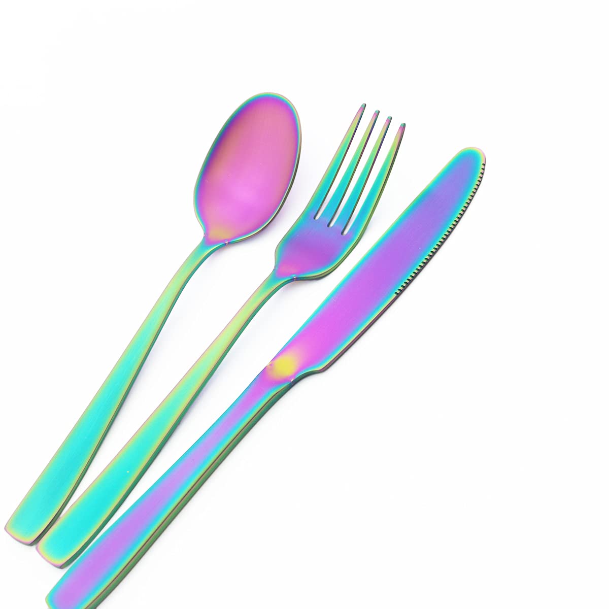 Matte Red 24-Piece Stainless Steel Flatware Set - Satin Finish Silverware for 6, Dishwasher Safe Cutlery Set with Forks, Spoons & Knives - Perfect for Dinner Parties, Restaurants & Everyday Kitchen Use