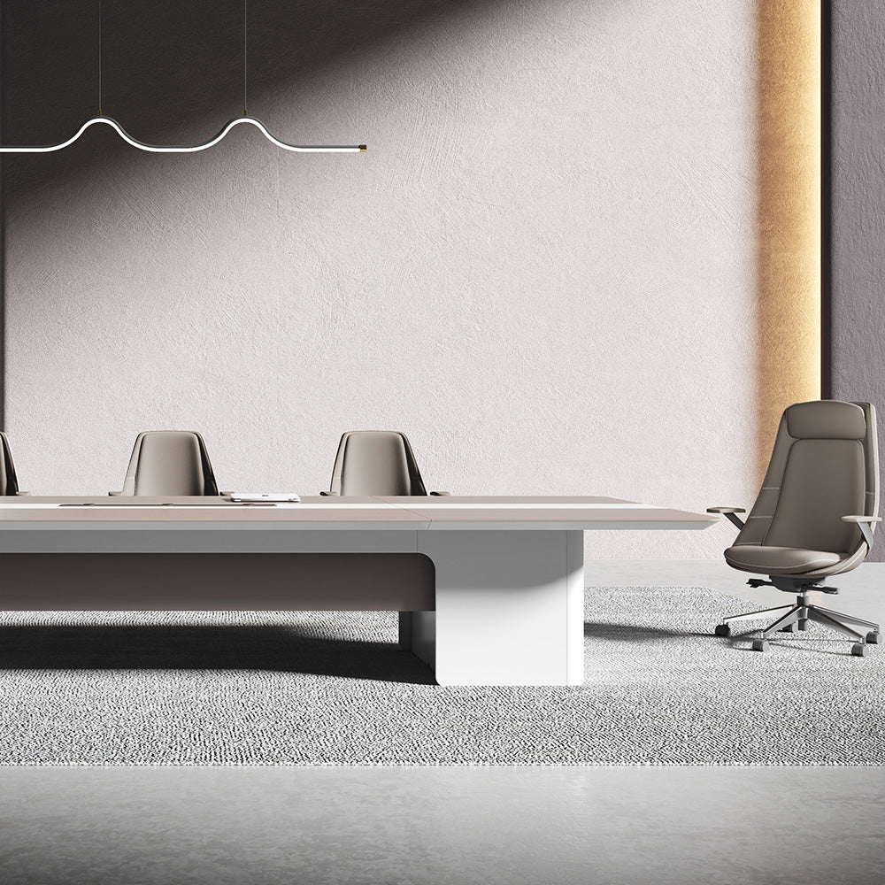 Premium LUSH Boardroom Table 280cm - White & Taupe Modern Conference Table for Office Meetings & Executive Workspaces
