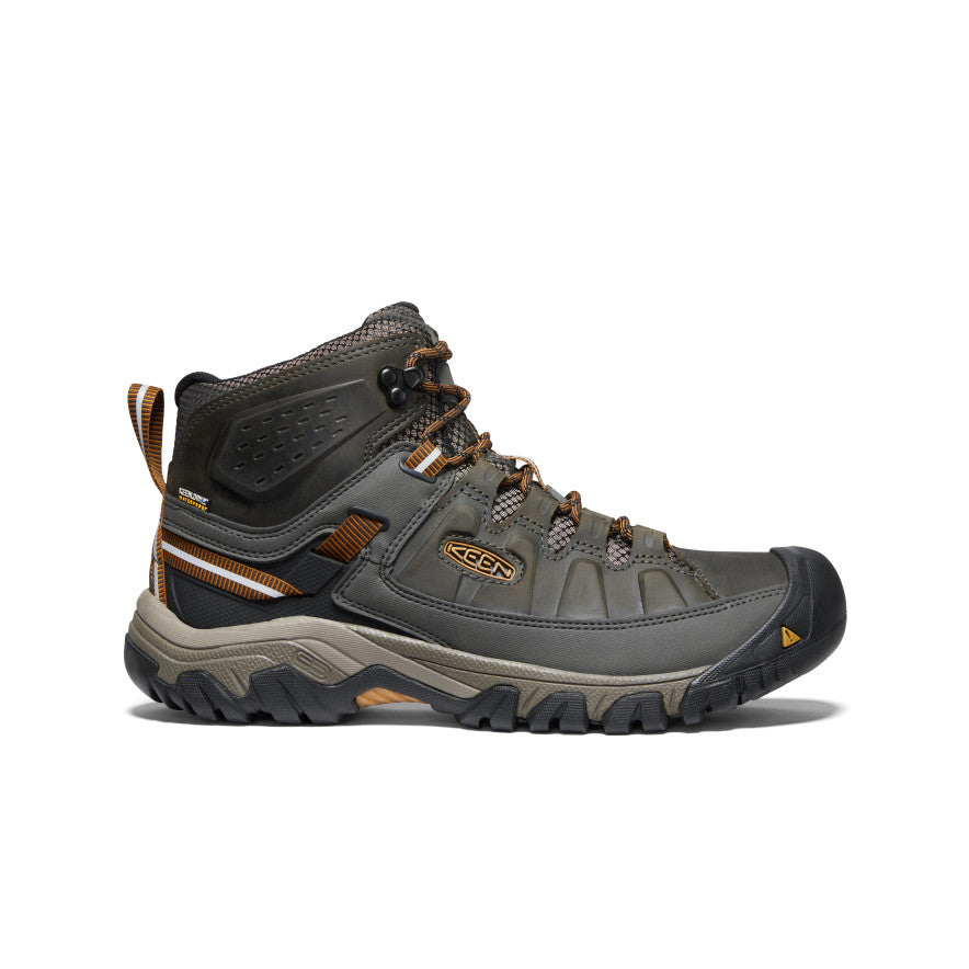 Men's KEEN Targhee III Waterproof Hiking Boots - Black Olive/Golden Brown | Mid-Cut Ankle Support | All-Terrain Traction | Ideal for Hiking, Backpacking & Outdoor Adventures