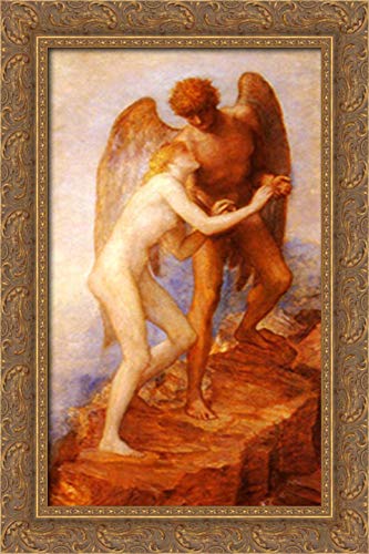 Love And Life 16x24 Gold Ornate Wood Framed Canvas Art Print by George Frederick Watts - Perfect for Living Room, Bedroom & Office Wall Decor