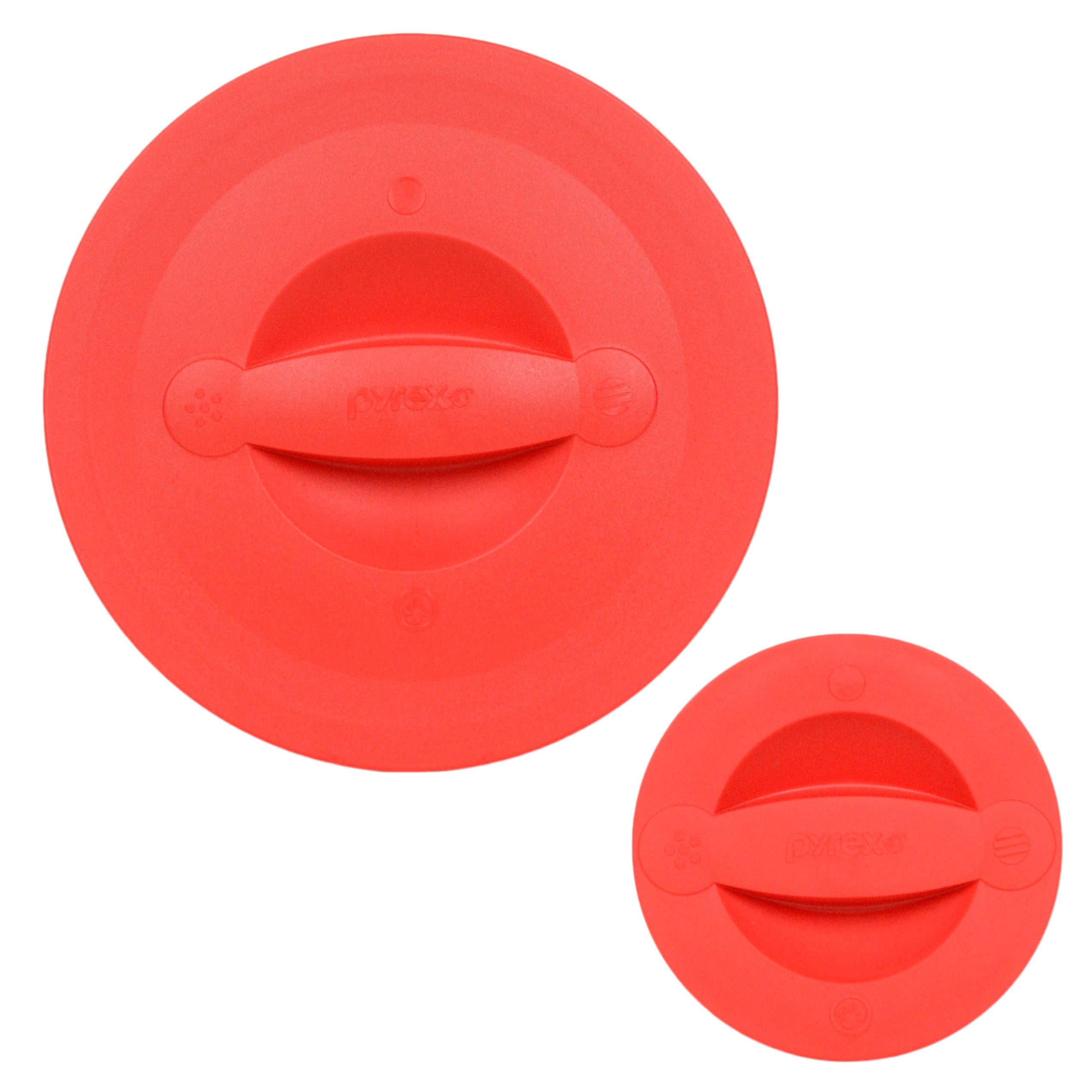 Pyrex 2 Cup & 8 Cup Red Measuring Cup Lids Set - BPA-Free, Made in USA - Perfect for Baking, Cooking, and Food Storage