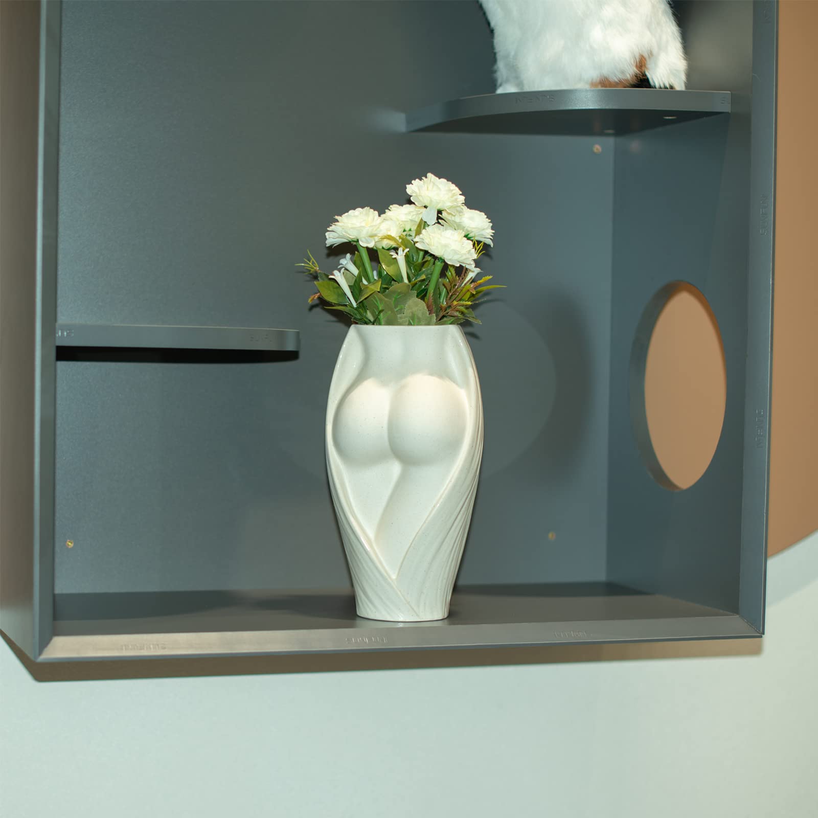 White Ceramic Female Body Vase - 10.24 Inch Tall Decorative Flower Vase for Home Decor, Unique Planter for Succulents & Floral Arrangements - Perfect for Living Room, Bedroom & Wedding Centerpieces