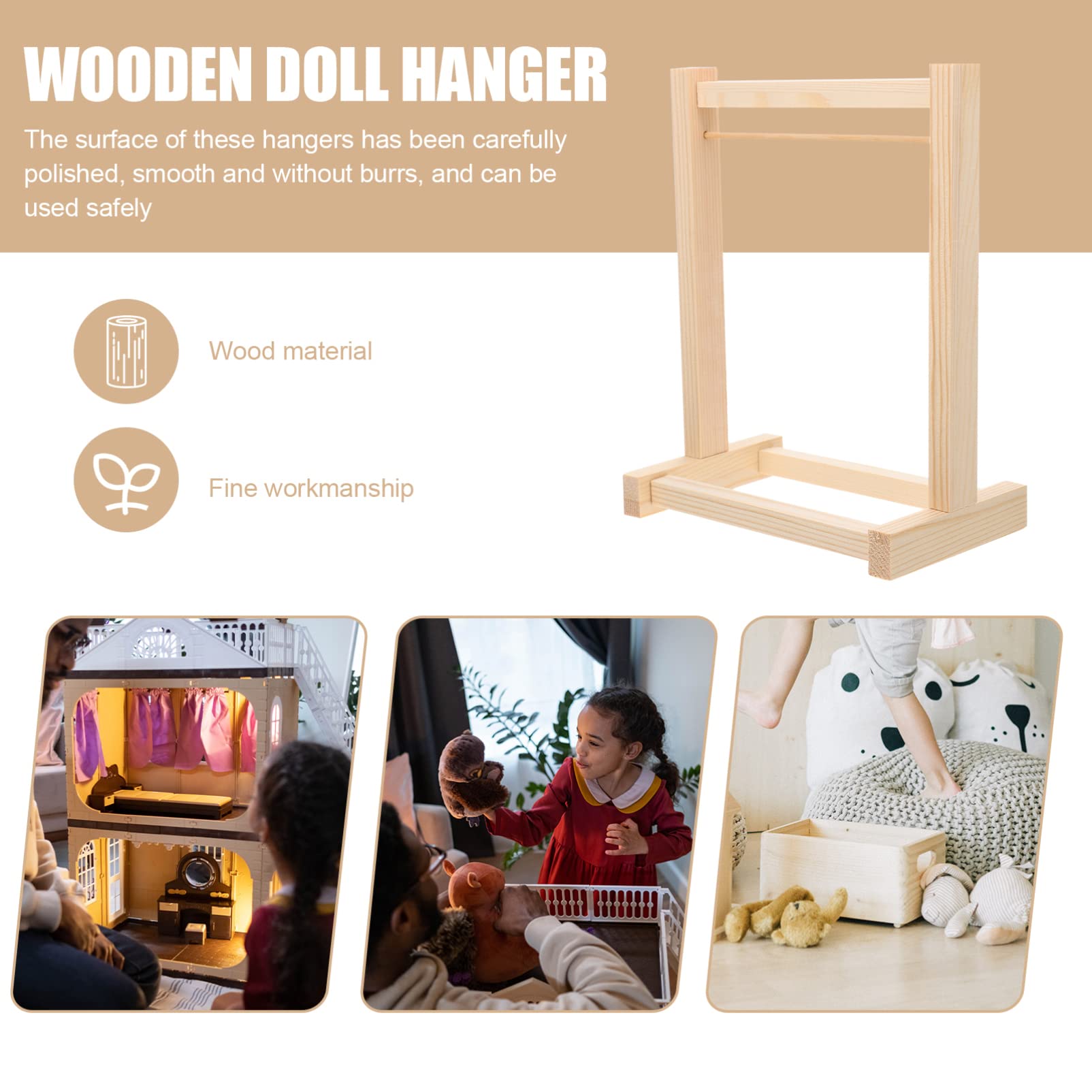 Wooden Doll Clothes Hanger for 18