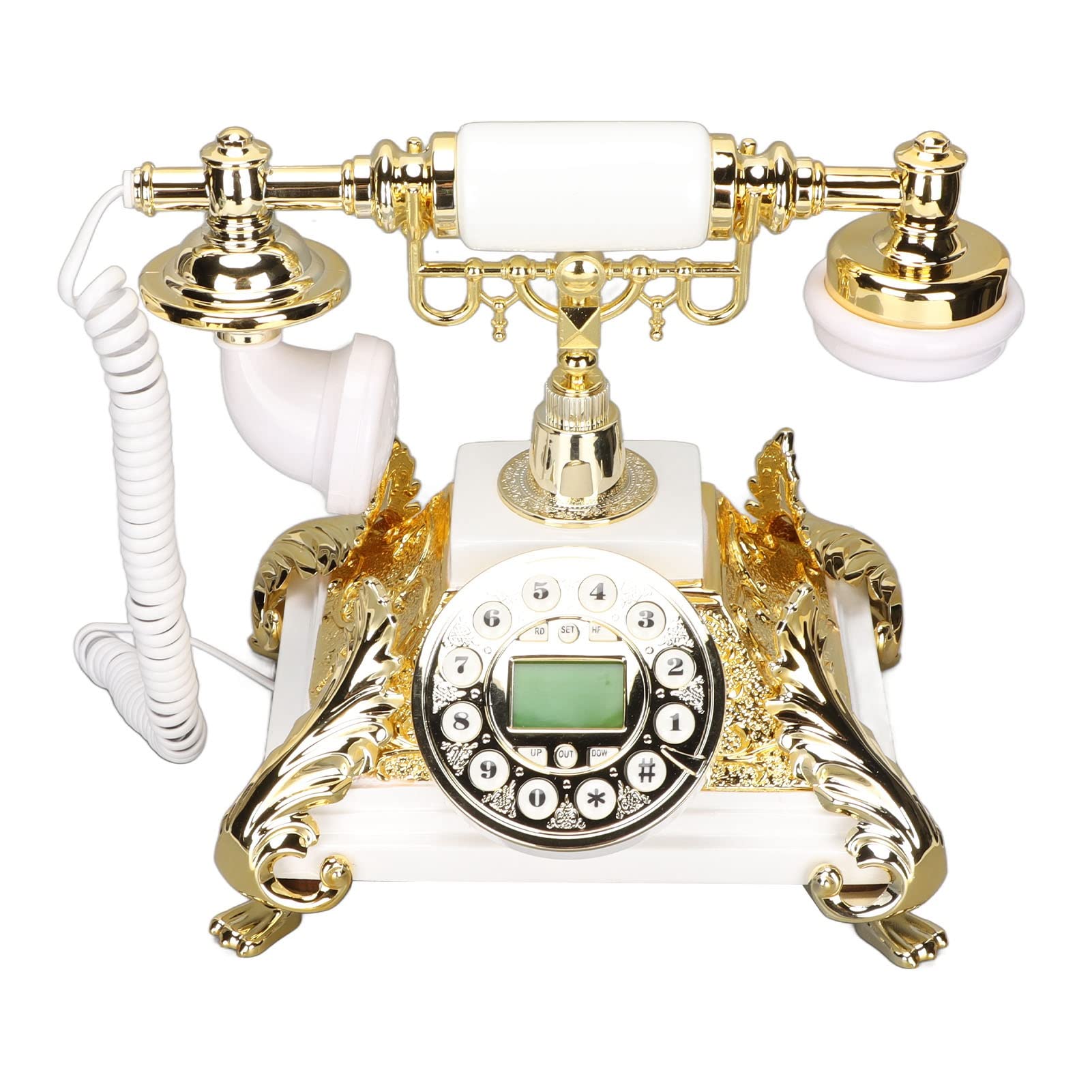 Vintage European Style Rotary Dial Phone - Retro Corded Landline Telephone with Button Dialing for Home & Office Decor | Perfect for Themed Parties, Vintage Collections & Unique Gifts