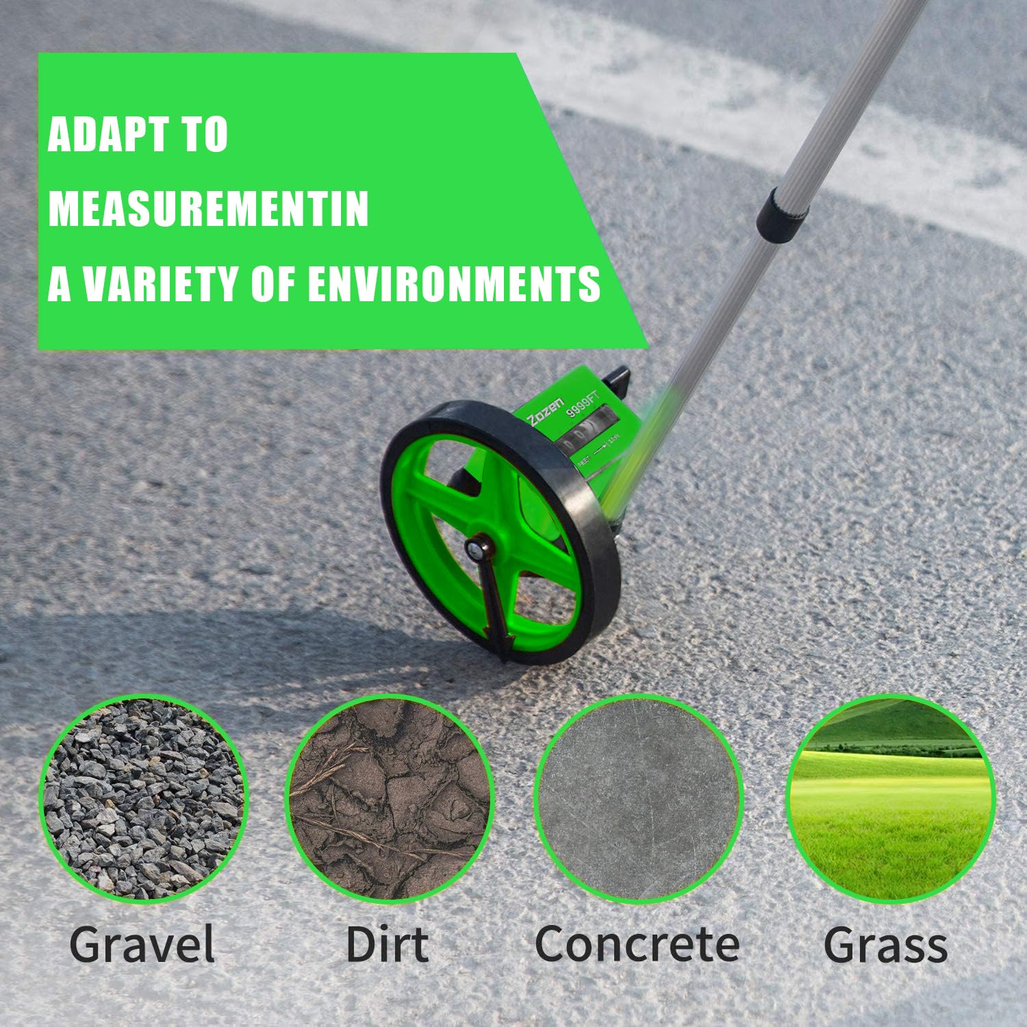 **Zozen 6-Inch Measuring Wheel - Collapsible Distance Measuring Tool with Carrying Bag (Up to 10,000Ft) - Perfect for Land Surveying, Construction, and DIY Projects**