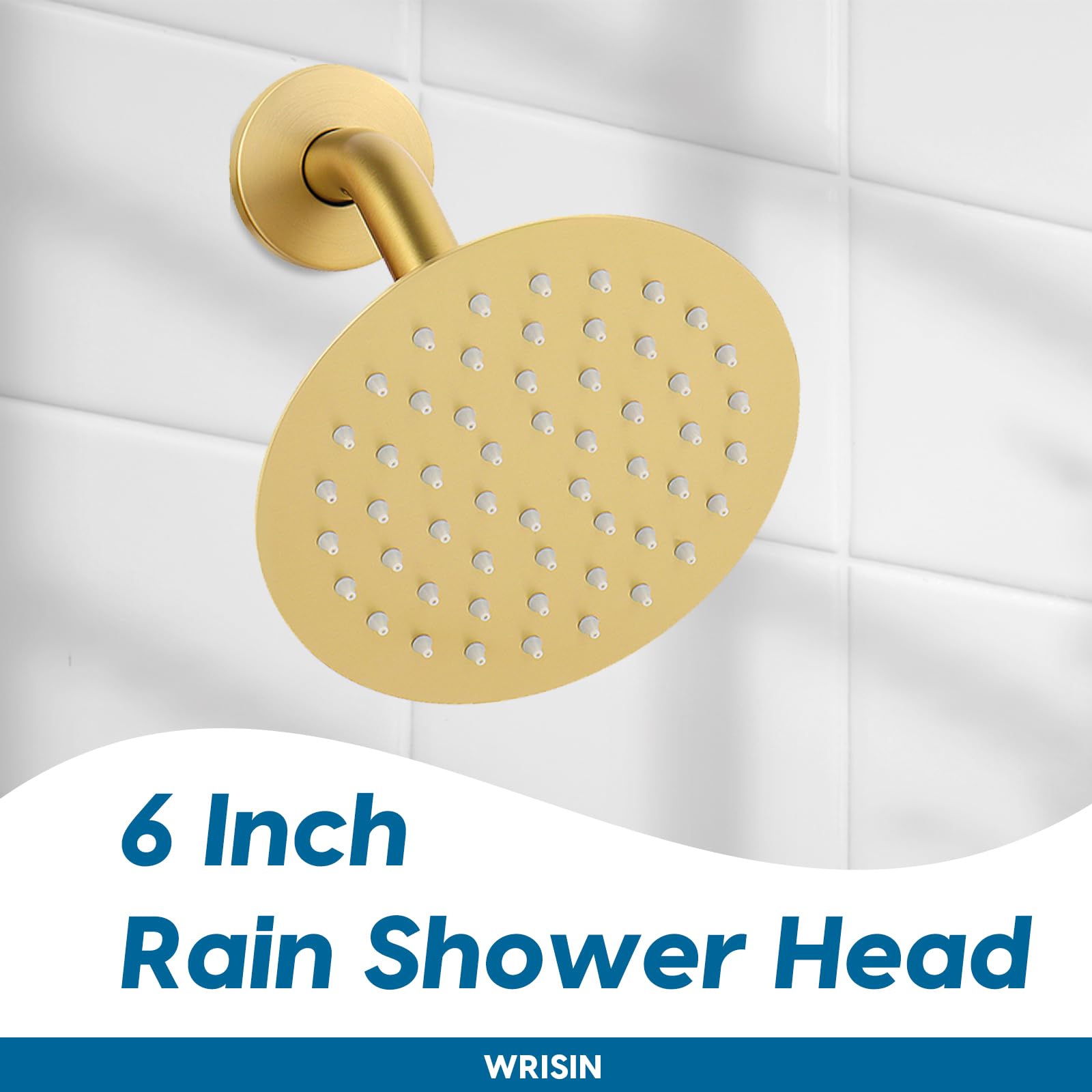Premium Brushed Gold Shower Faucet Set with Valve - Modern Gold Shower Head & Handle Combo for Bathroom Renovation - Luxury Matte Finish for Spa-Like Experience