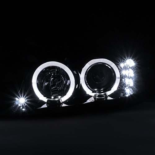 Spec-D Tuning 2LHP-MST99G-TM Glossy Black Halo LED Projector Headlights for Ford Mustang - Upgrade Your Ride with Stylish Lighting for Night Driving & Car Shows
