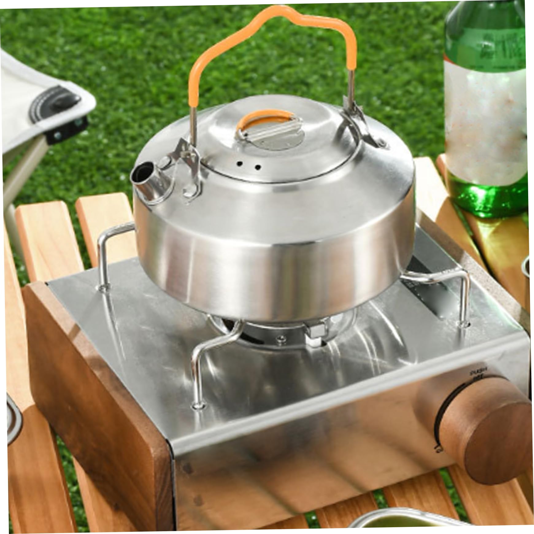 **1L Stainless Steel Camping Kettle - Lightweight Outdoor Tea & Coffee Pot for Hiking, Backpacking & Picnics - Perfect for Summer Sports & Adventure Supplies**