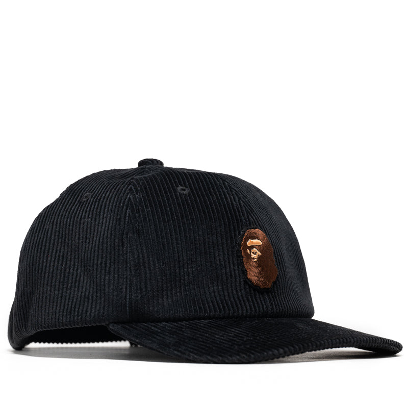 BAPE Ape Head Corduroy Strapback Hat - Black | Streetwear Fashion Accessory for Men & Women | Perfect for Urban Outfits & Casual Wear