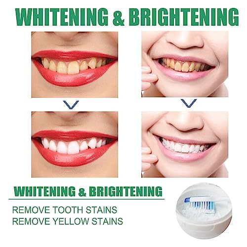 Natural Teeth Whitening Powder for Coffee, Tea & Smoking Stains | Sensitivity-Free Brightening Formula | Peroxide-Free & Mint Flavored (5 Pack) – Perfect for Daily Use at Home, Travel & Gifting