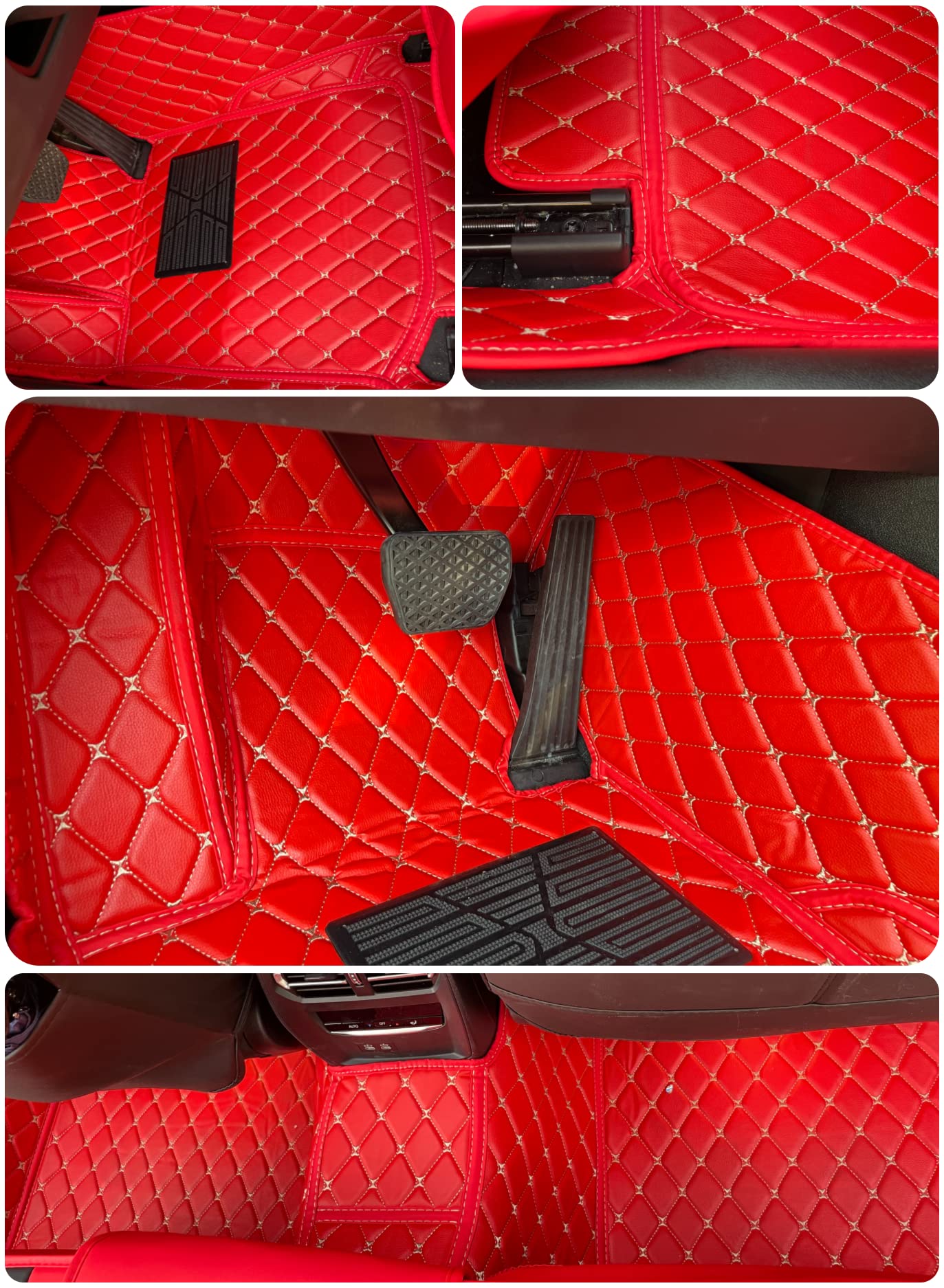 Custom All-Weather Non-Slip Leather Car Floor Mats for Dodge Charger 2007-2022 - Perfect Fit for Charger RT 2020-2022 (Black-Green) | Durable Protection for Rain, Snow & Mud | Ideal for Daily Commute & Road Trips