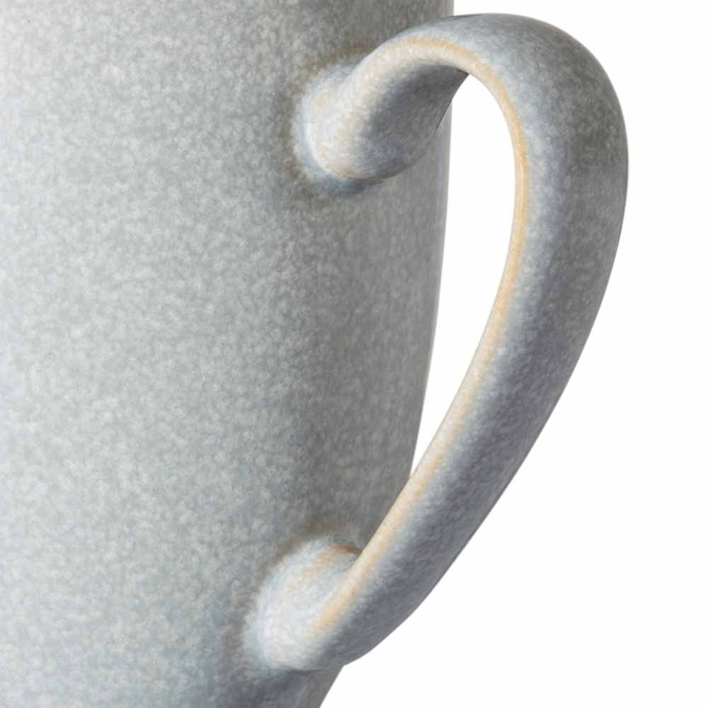 Denby Elements Light Grey Coffee Mug Set of 4 - 330ml Stoneware Ceramic Tea Cups for Home, Office, Kitchen & Gifts - Dishwasher & Microwave Safe - Pale Grey & White - Chip Resistant - Perfect for Morning Coffee, Tea Break or Office Use