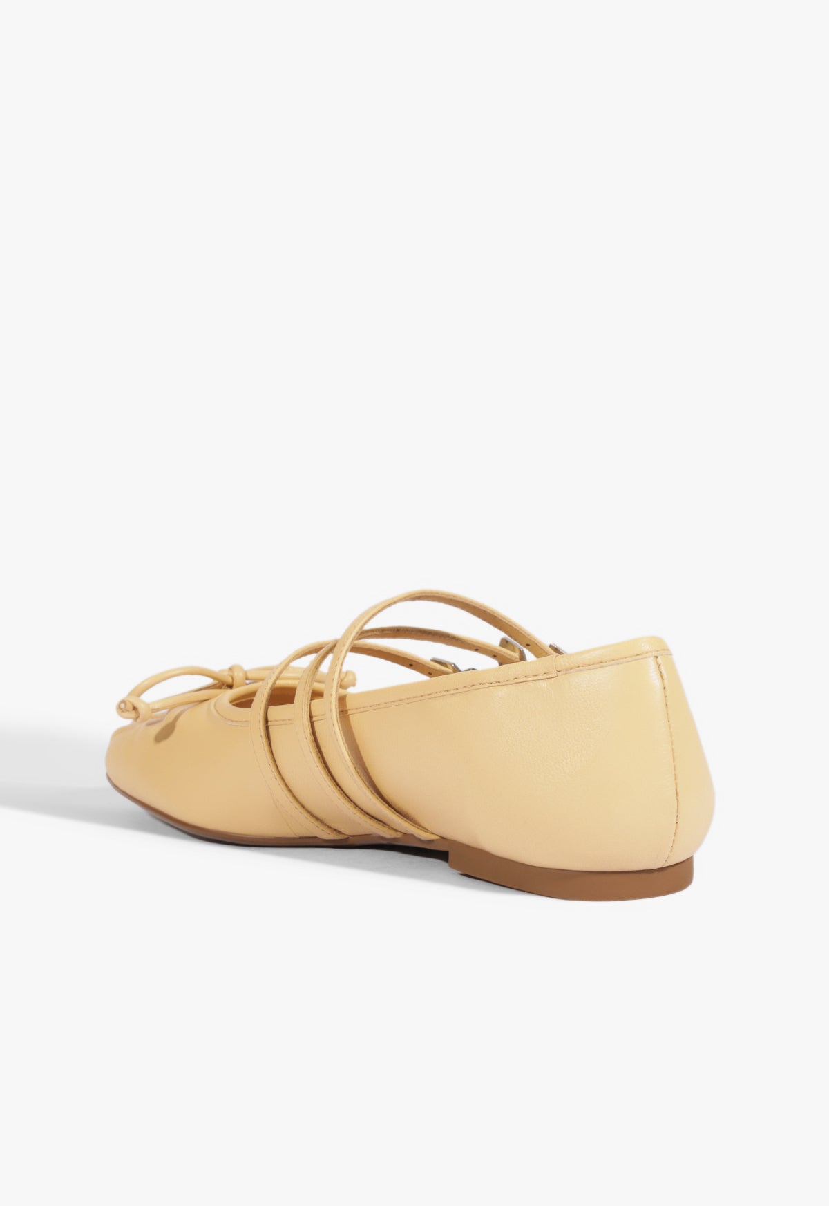 Arissa Women's Beige Leather Ballet Flats - Comfortable & Stylish Shoes for Work, Casual Wear & Travel