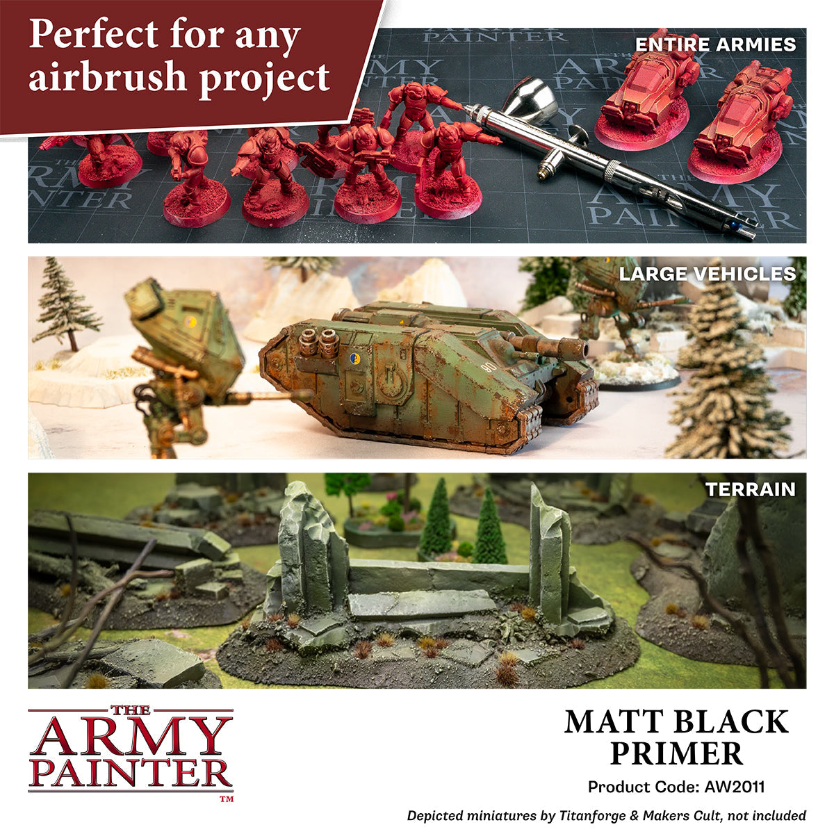 Warpaints Air Matt Black Primer 100ml - High-Quality Model Paint for Miniatures & Scale Models - Perfect for Warhammer, D&D, and Tabletop Gaming