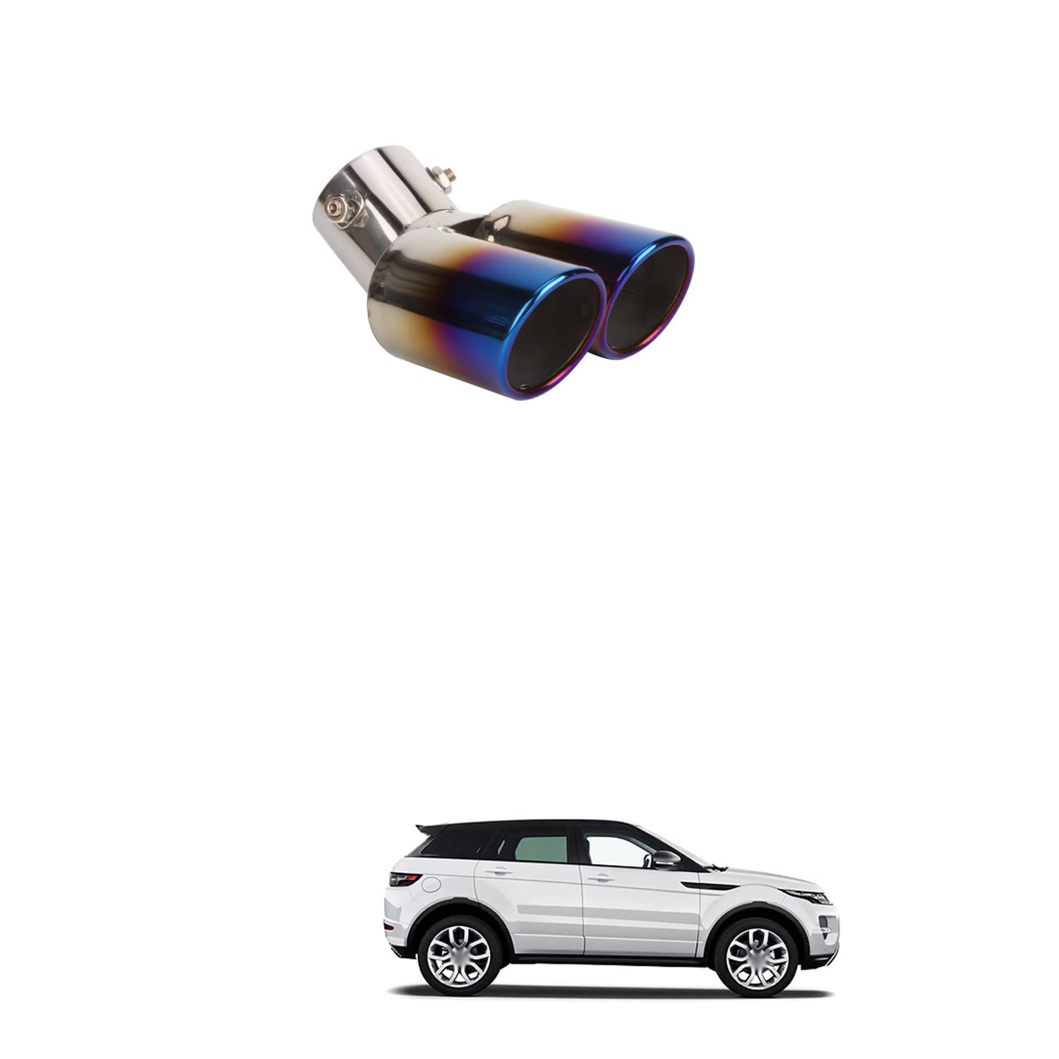 PRIKNIK Stainless Steel Adjustable Exhaust Pipe Muffler Tip - Silencer Car Tailpipe for Enhanced Performance & Style - Compatible with Most Cars - Perfect for Custom Car Mods & Street Racing Upgrades