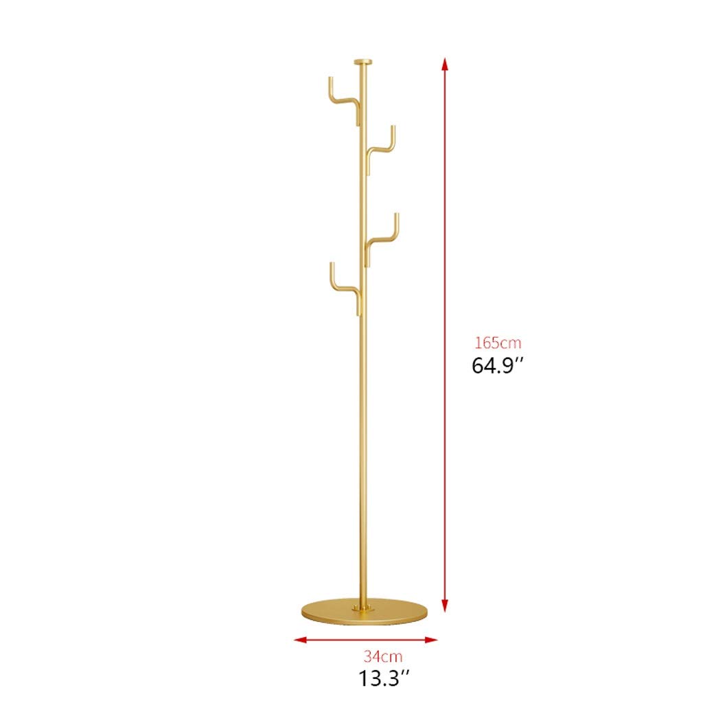 Modern Iron Coat Rack Tree - Gold Entryway Coat Stand with Hooks for Hallway, Bedroom & Mudroom | Space-Saving Hanging Organizer for Jackets, Hats, Scarves & Bags | Durable & Stylish Home Decor