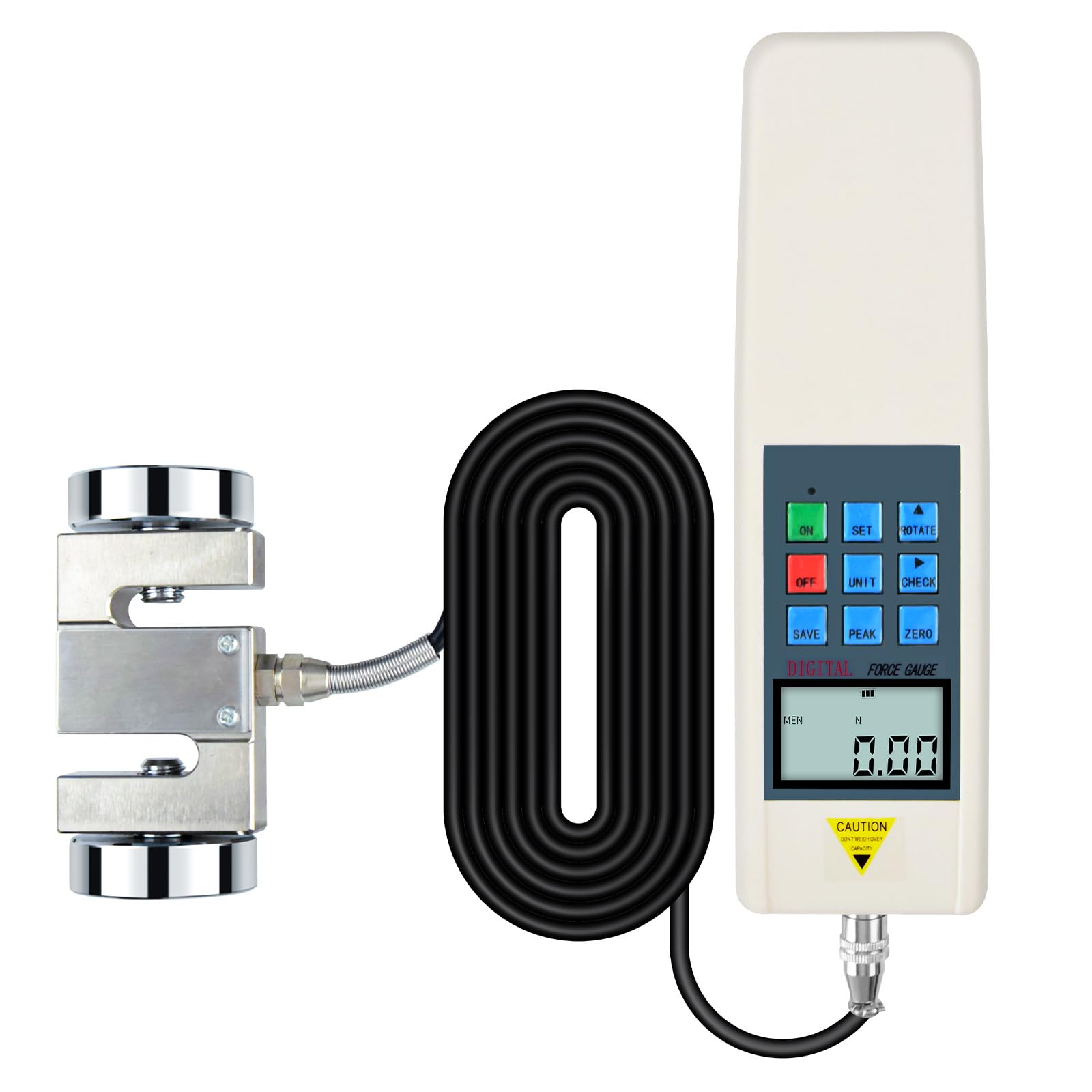 Digital Force Gauge Push Pull Meter 1000N/220LB/100KG with External Sensor & USB Output - Industrial Quality Control, Electronics Testing, Automotive Parts, Textile Tension Measurement - Perfect for Lab Testing, Manufacturing QC, and Material Strength Analysis