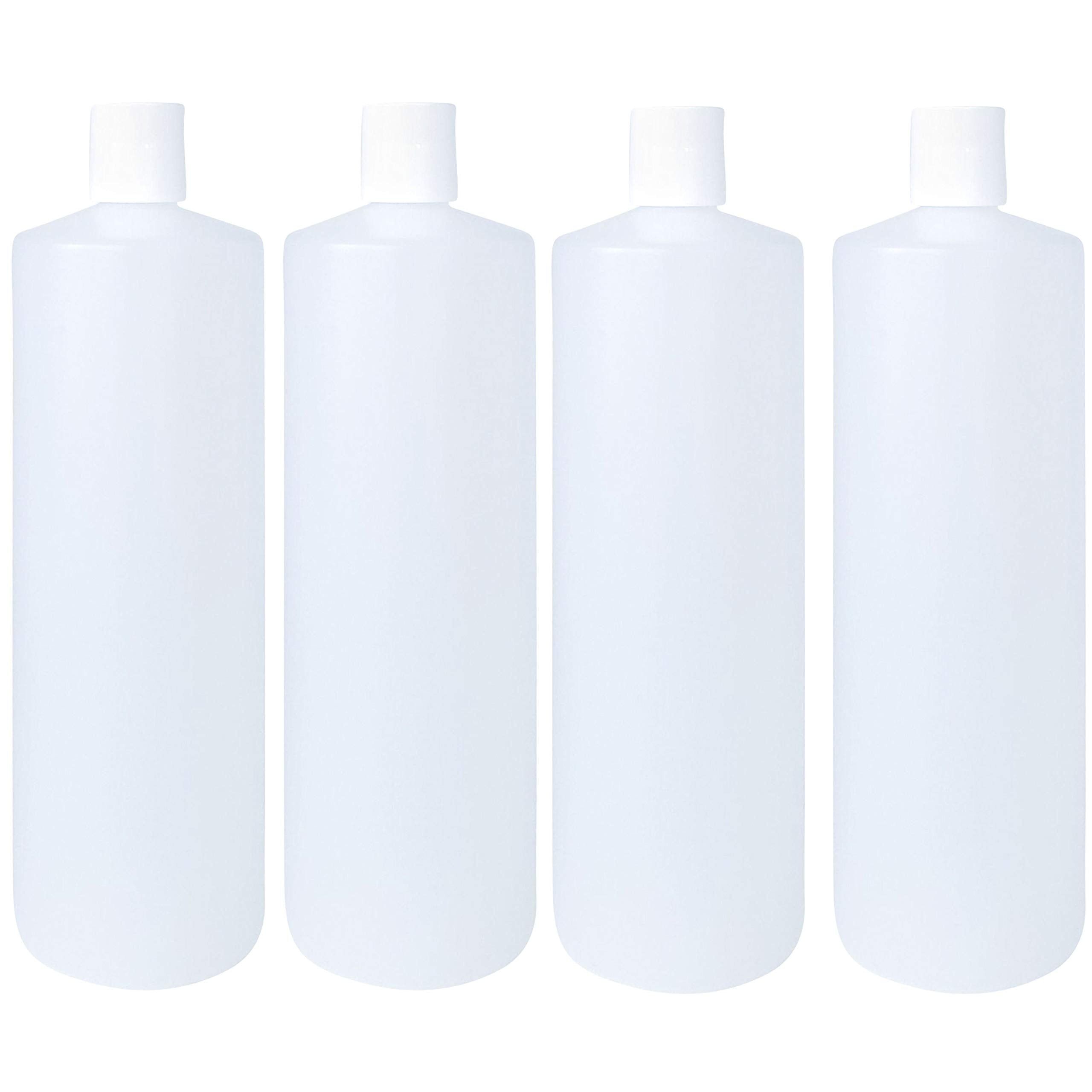 32oz HDPE Plastic Squeeze Bottles with Dispensing Press Disc Top Caps - Durable Leak-Proof Containers for Kitchen, Restaurant, Hair Salon & DIY Crafts