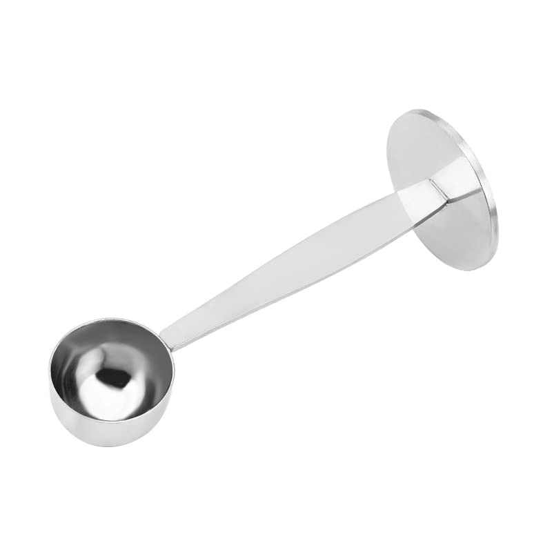 Premium Stainless Steel Coffee Scoop & Tamper - 2-in-1 Portable Measuring Spoon for Espresso, French Press & Pour Over Coffee - Perfect for Home Baristas & Coffee Shops