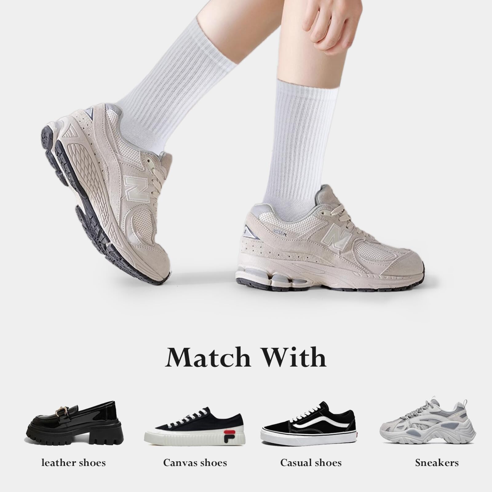 Honeysea 8-12 Pairs Crew Socks for Women & Men - Breathable Compression Athletic Socks for Running, Workout & Daily Comfort - Calf Socks for Sports, Office & Casual Wear