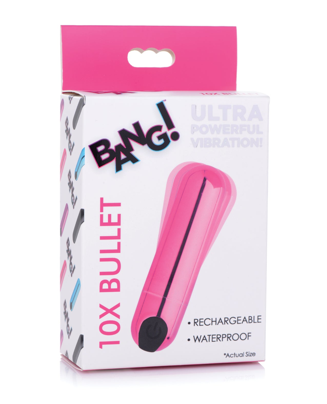10X Powerful Rechargeable Bullet Vibrator - Metallic Pink for Women, Personal Massager for Sensual Pleasure & Stress Relief - Perfect for Couples & Solo Play