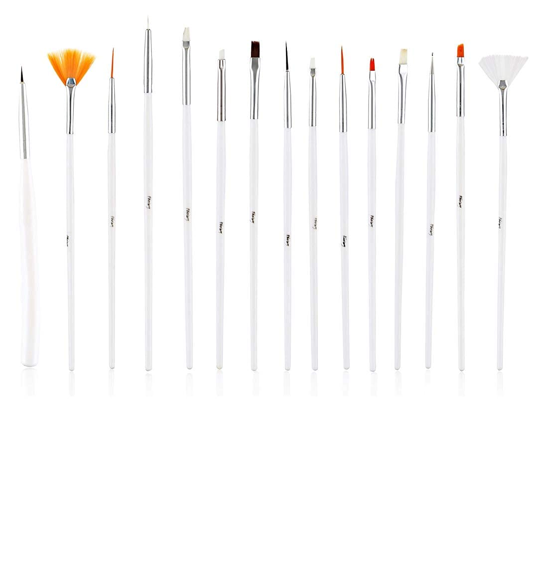 20 Pcs Professional Nail Art Brush Set - Dotting Tools, UV Polish Brushes for Acrylic Nail Design, Painting & Drawing | Perfect for Salon, Home Manicure & DIY Nail Art