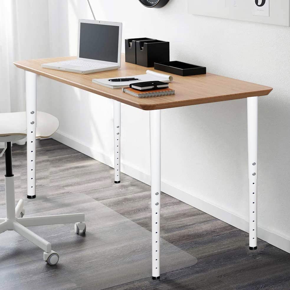 Adjustable Table Legs 22-36 inch (55-90cm) - Heavy Duty Metal Desk Legs Ø42/38mm with Screws - Telescopic Legs for DIY Desk, Workbench, RV, Home & Office - Perfect for Standing Desks, Craft Tables & Home Office Setup (4pcs, White)