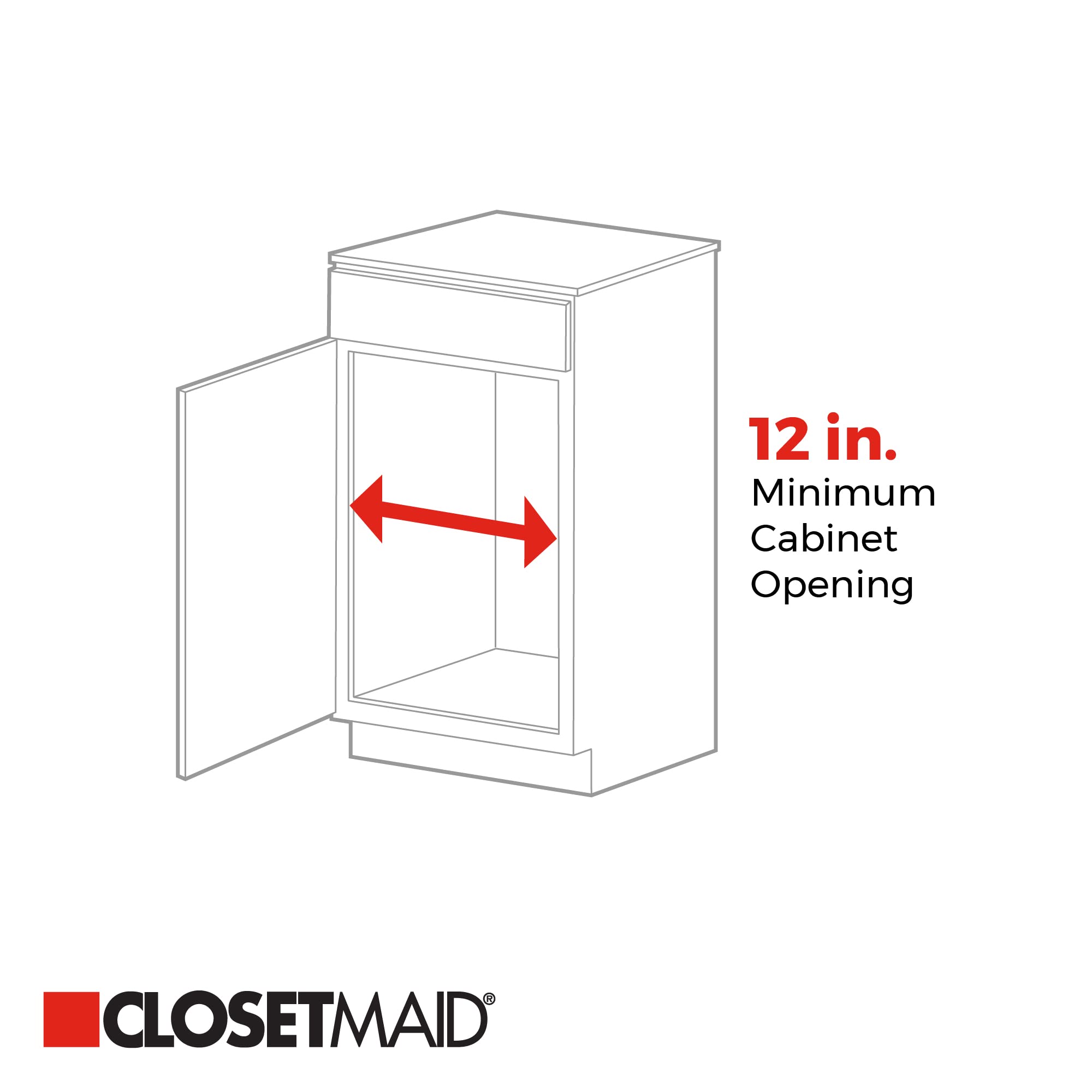ClosetMaid 11-Inch Heavy Duty Pull Out Cabinet Organizer - White Slide Out Pantry Shelves & Drawers for Kitchen, Bathroom, Closet - Space Saving Storage Solution for Spices, Cans & Toiletries