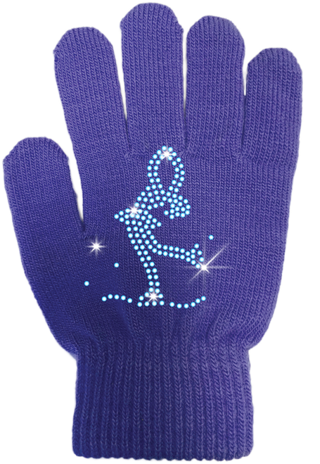 Chloe Noel Skate Gloves with Mini Layback Crystals - Women's Fashion Gloves for Skating, Winter, and Party Wear - Perfect for Ice Skating, Roller Skating, and Festive Occasions