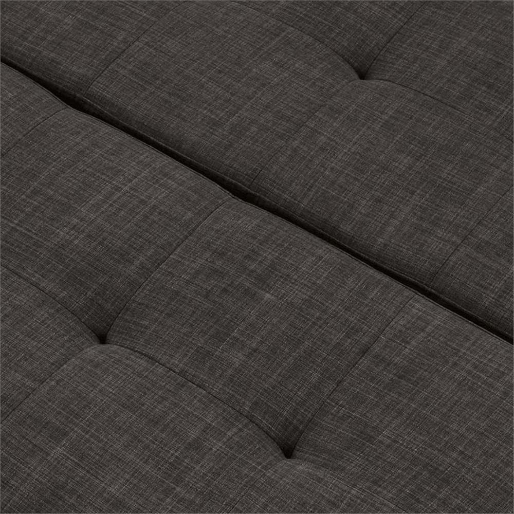 Furniture of America Fernee Transitional Fabric Storage Ottoman in Gray - Stylish Footrest, Extra Seating & Hidden Storage for Living Room, Bedroom or Office