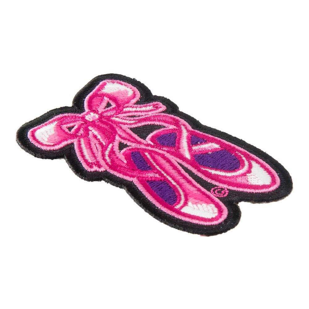 PatchStop Ballet Shoes Pink Iron-On Patches for Clothing & Jeans - 1.75x3in Small DIY Sew-On Embroidered Patches for Jackets, Bags, Costumes - Theater Dance Decorations | Perfect for Dance Recitals, Costume Parties & DIY Fashion Projects