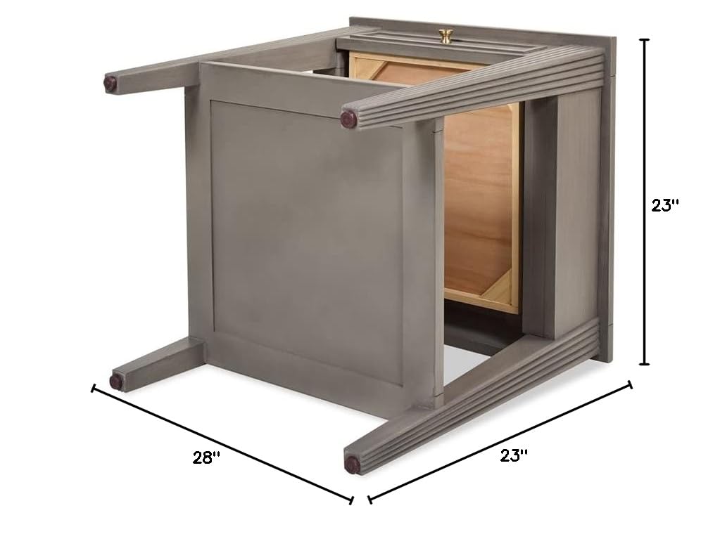 Jennifer Taylor Home Dauphin Storage Shelf Side Table - Grey Cashmere Finish | Stylish End Table for Living Room, Bedroom & Office Organization