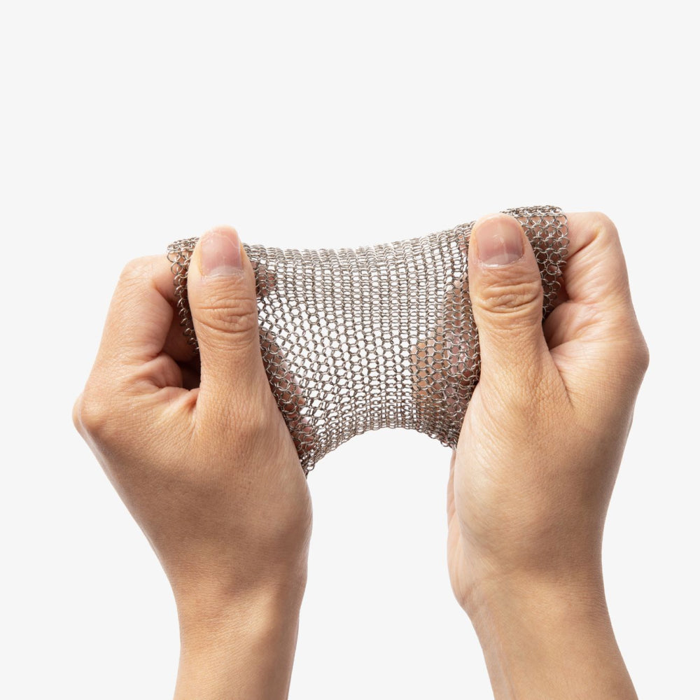 Stainless Steel Chain Mail Scrubber for Cast Iron Pans - Heavy Duty Pot Cleaner for Grill, Griddle & Cookware - Perfect for Camping, Outdoor Cooking & Kitchen Cleaning