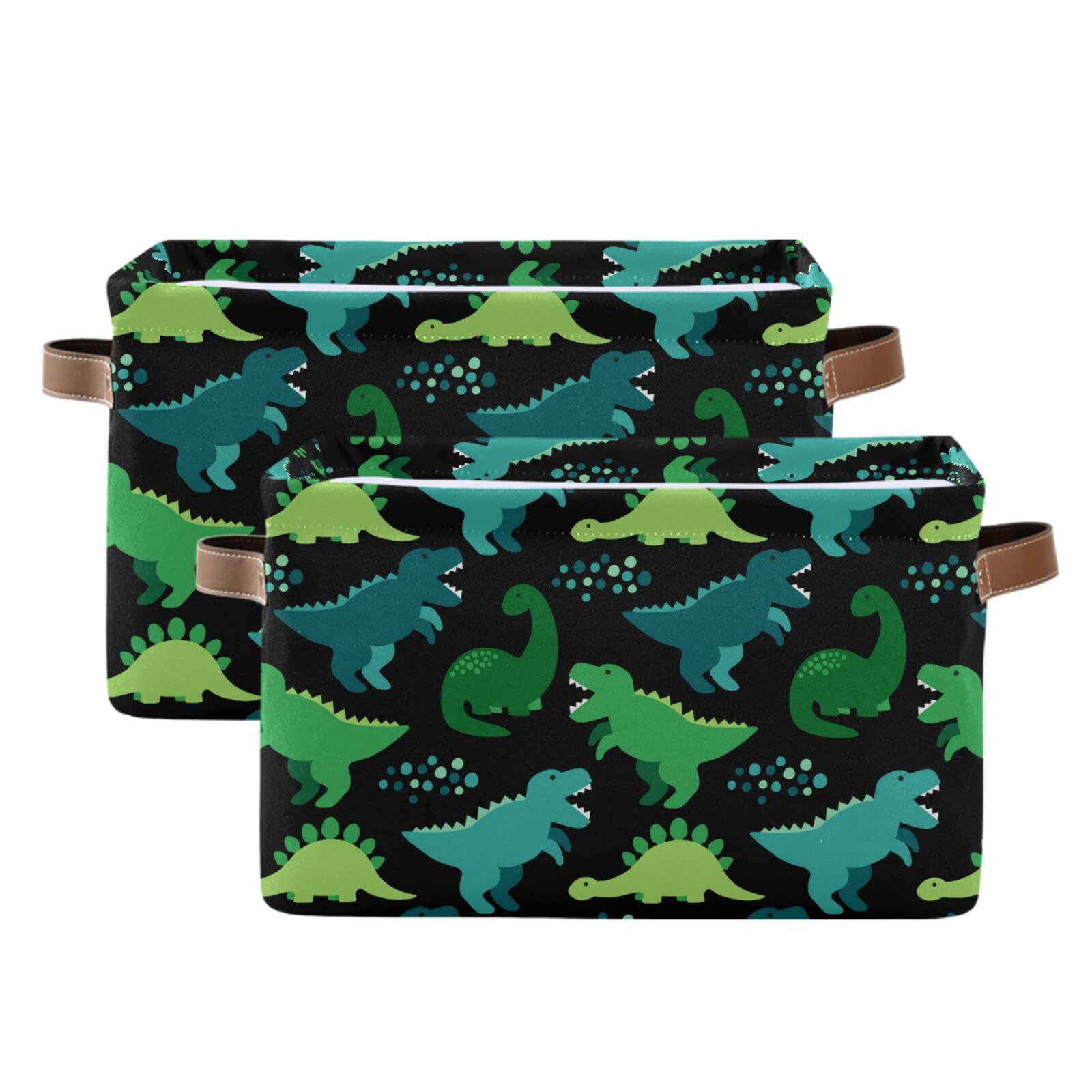 Collapsible Dinosaur Storage Bin with Handles - Bathroom Organizer Box