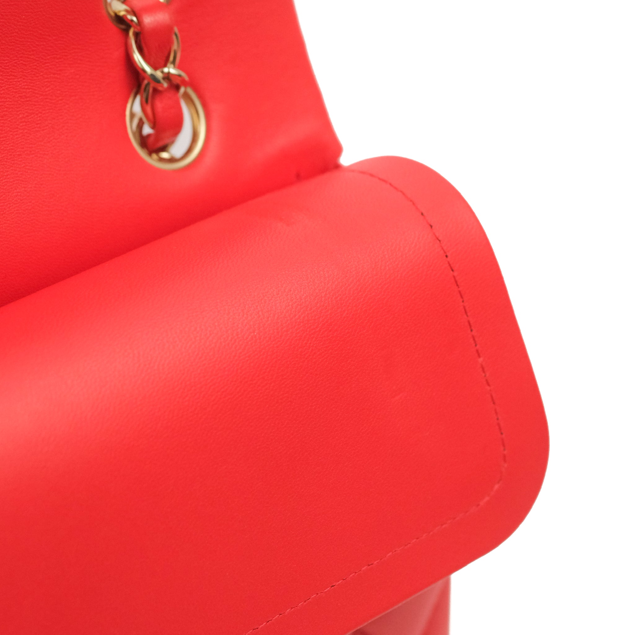 Chanel Classic Medium Double Flap Bag - Red Lambskin Leather with Gold Hardware | Luxury Designer Handbag for Women, Perfect for Parties, Weddings & Everyday Elegance