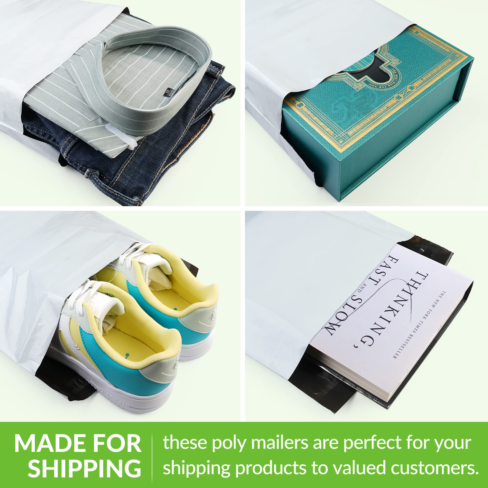 200pcs 12x15.5 Inch Poly Mailers | Waterproof & Tearproof Self-Sealing Shipping Bags for Clothing & Small Business | Perfect for Ecommerce, Retail Packaging & Online Store Shipments