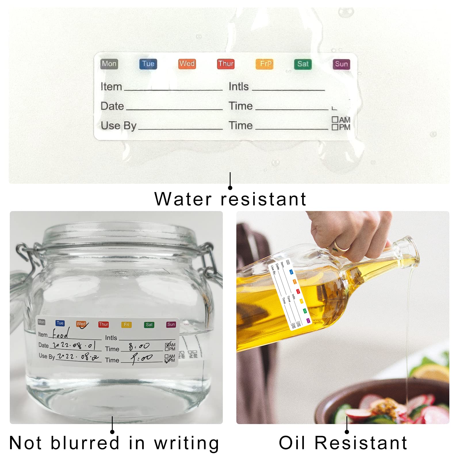 STARLIBOO 300pcs Removable Freezer Labels - 1x3 Inch Waterproof Food Storage Stickers for Freezer Bags & Containers - Oil Resistant, No Residue, Easy to Clean - Perfect for Meal Prep, Pantry Organization & Leftover Labeling
