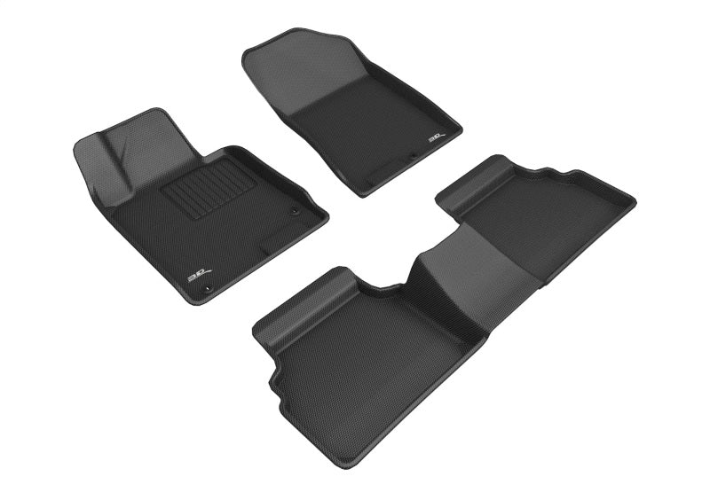 3D MAXpider Custom Fit All-Weather Floor Mats for Hyundai Sonata (2011-2022) - 1st & 2nd Row Kagu Series - Black | Perfect for Daily Commute & Road Trips