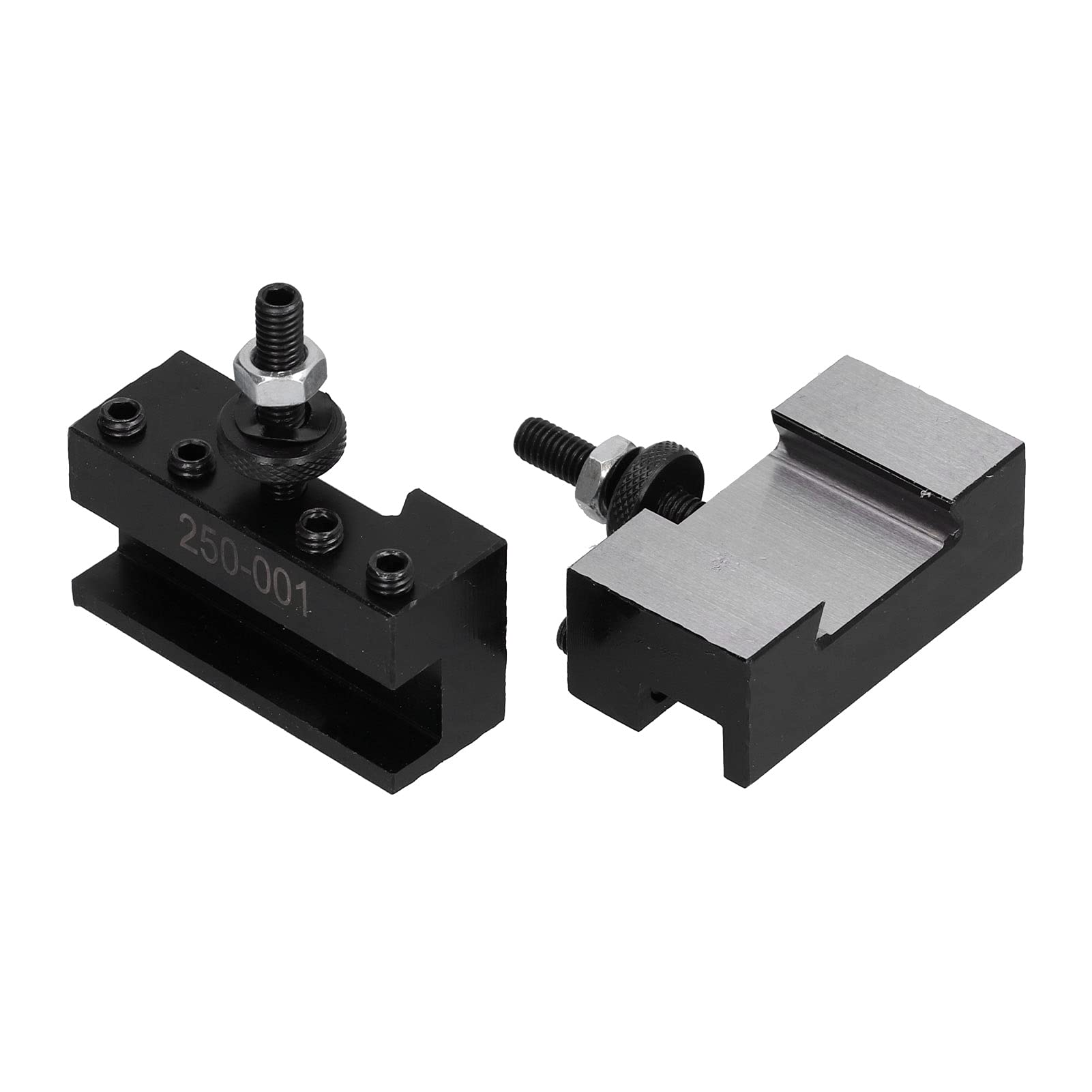 2Pcs Tool Post Holder & Wedge Set for CNC Turning, Boring & Facing - Industrial Metalworking Tools for Lathe Machines | Workshop & Manufacturing Use