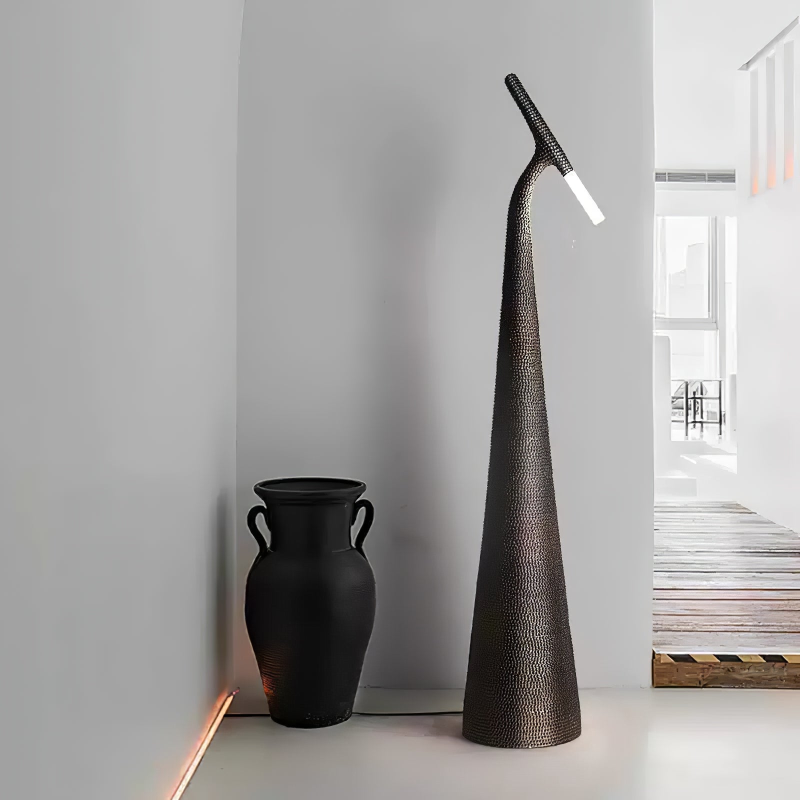 Apex Modern Textured Floor Lamp - Stylish LED Standing Light for Living Room, Bedroom & Office Decor