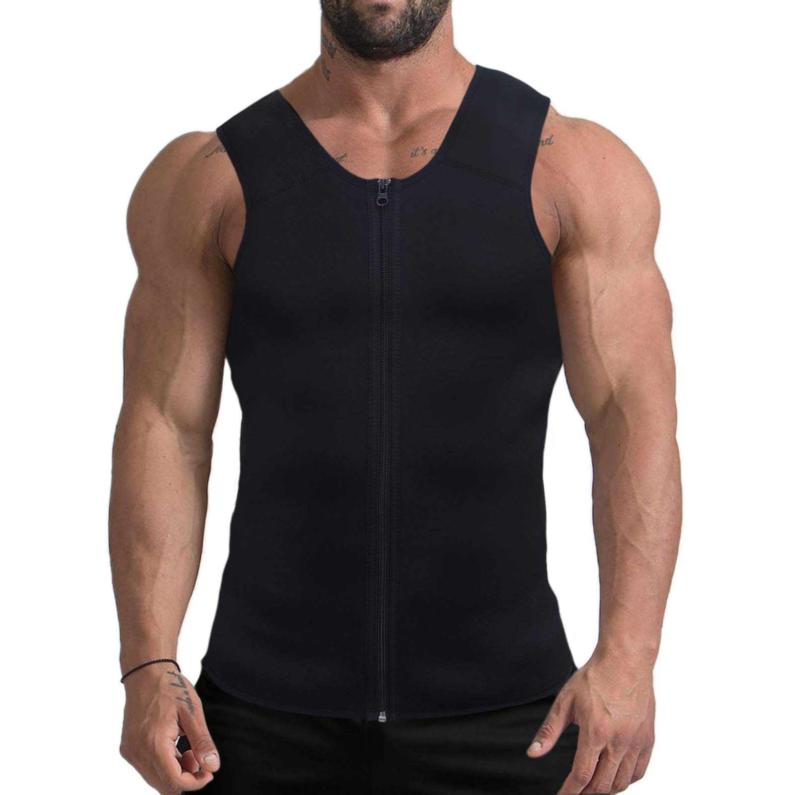 **Mpeter Men's Waist Trainer for Weight Loss - Slimming Body Shaper Sweat Vest & Sauna Suit Tank Top - Gym, Workout & Postpartum Recovery**