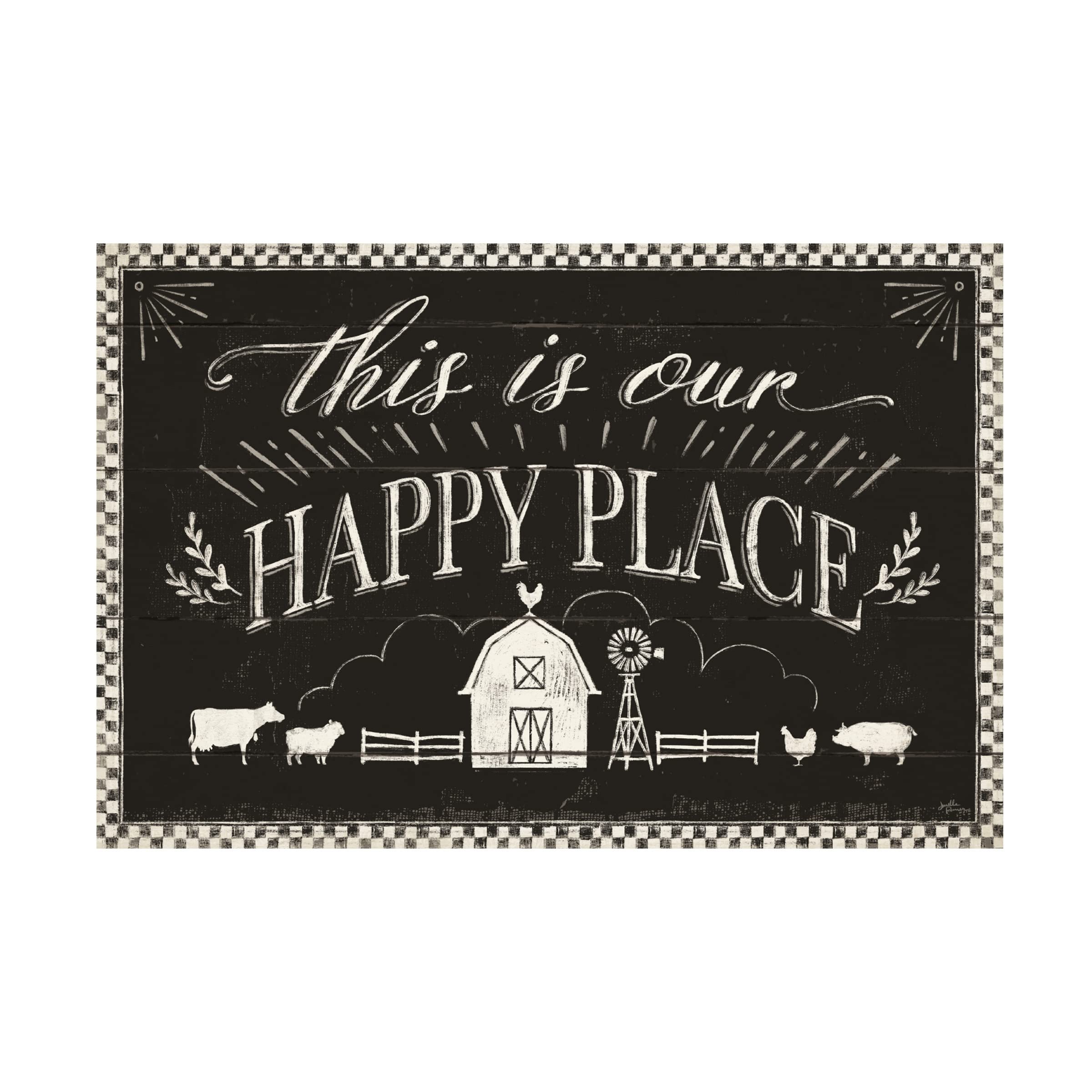 Trademark Fine Art 'Country Thoughts I Black' Canvas Wall Art by Janelle Penner - Rustic Farmhouse Decor for Living Room, Bedroom & Office