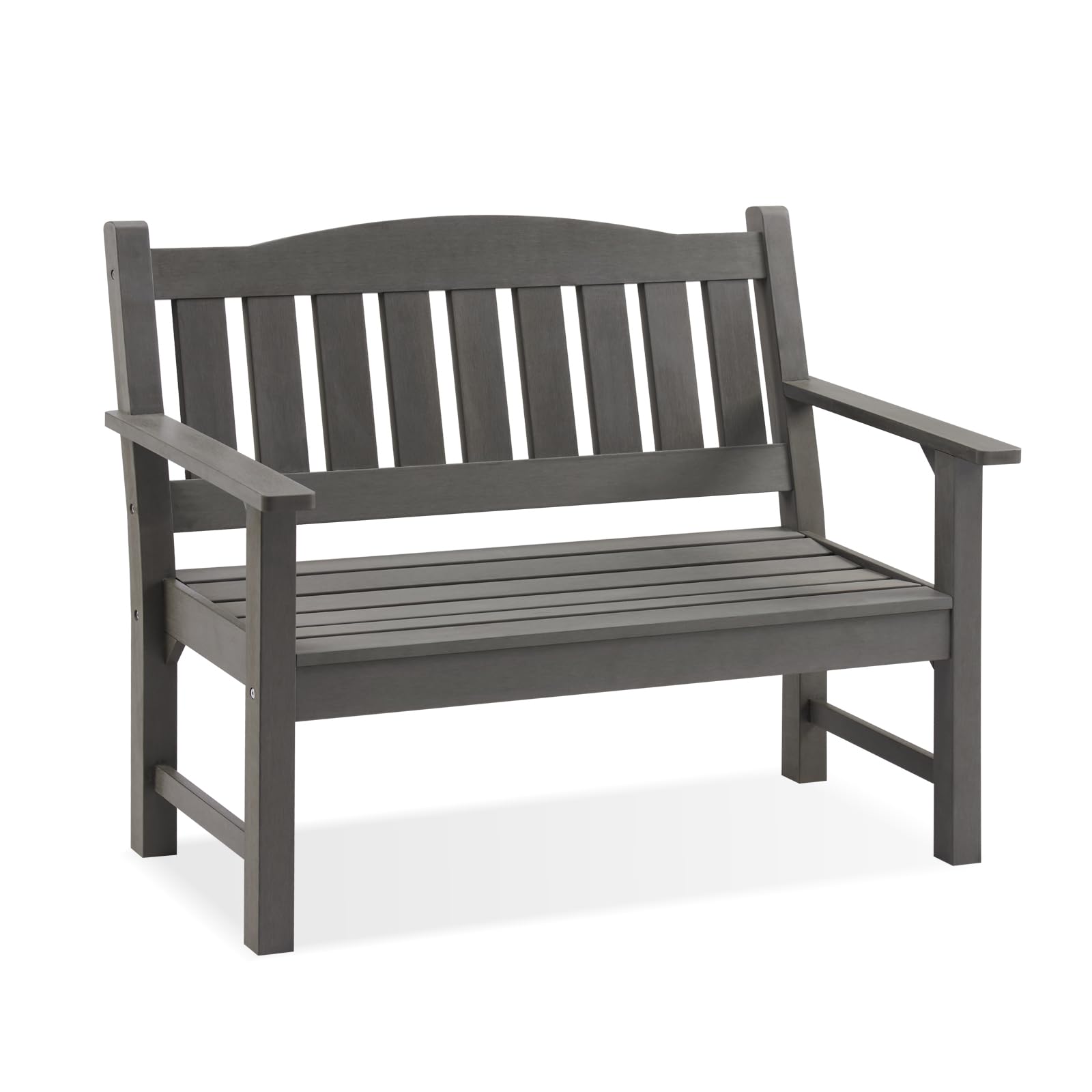 EFURDEN 2-Person Outdoor Bench - All-Weather Poly Lumber Garden Bench for Patio, Deck & Backyard - Dark Charcoal - Perfect for Relaxing in Gardens, Poolside or Outdoor Dining Areas